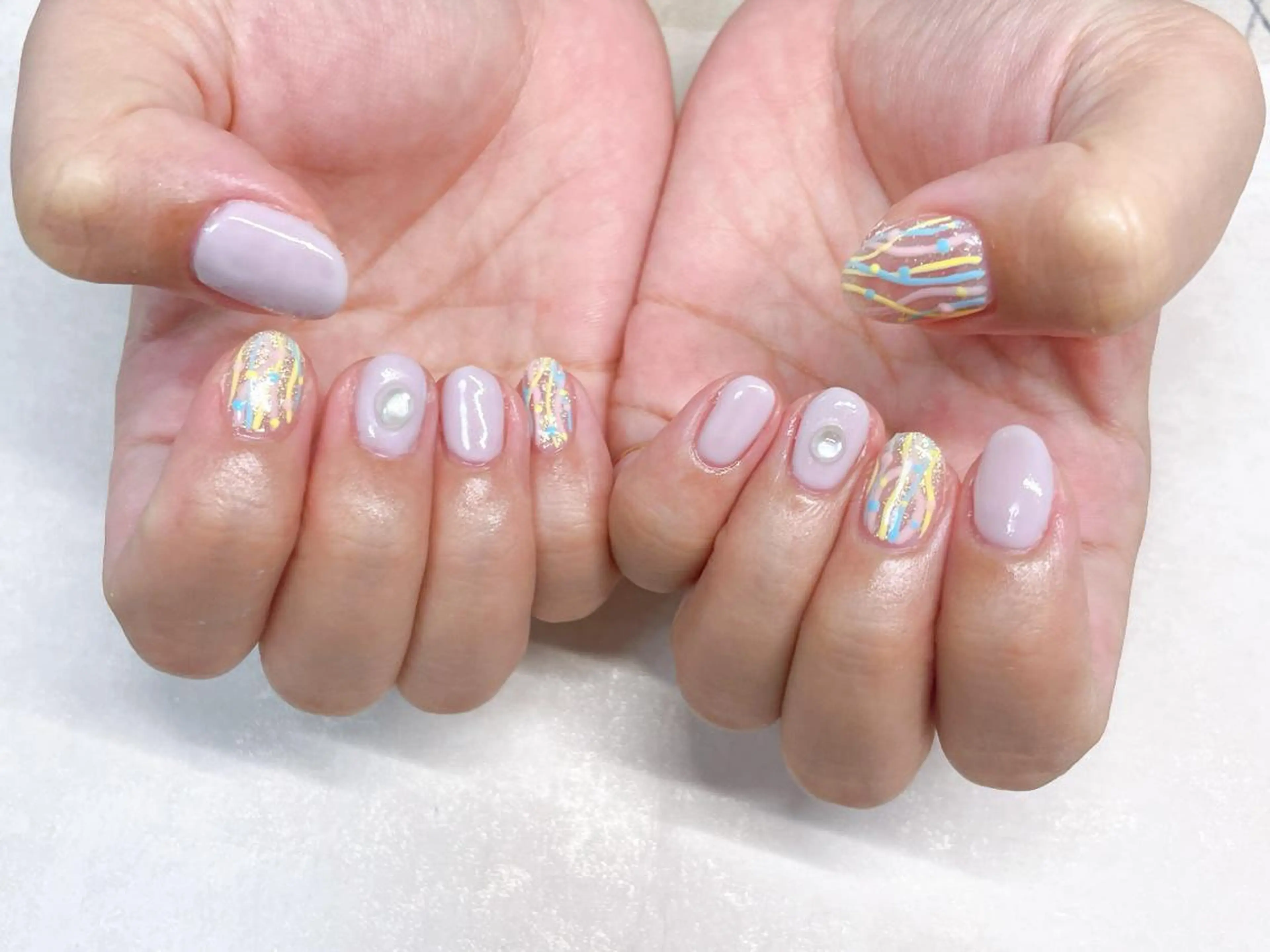 ネイル オーロラネイル フラワーネイル フットネイル フレンチネイル ジェルネイル ハンドネイル Mogu nail 二子玉川のネイルデザイン