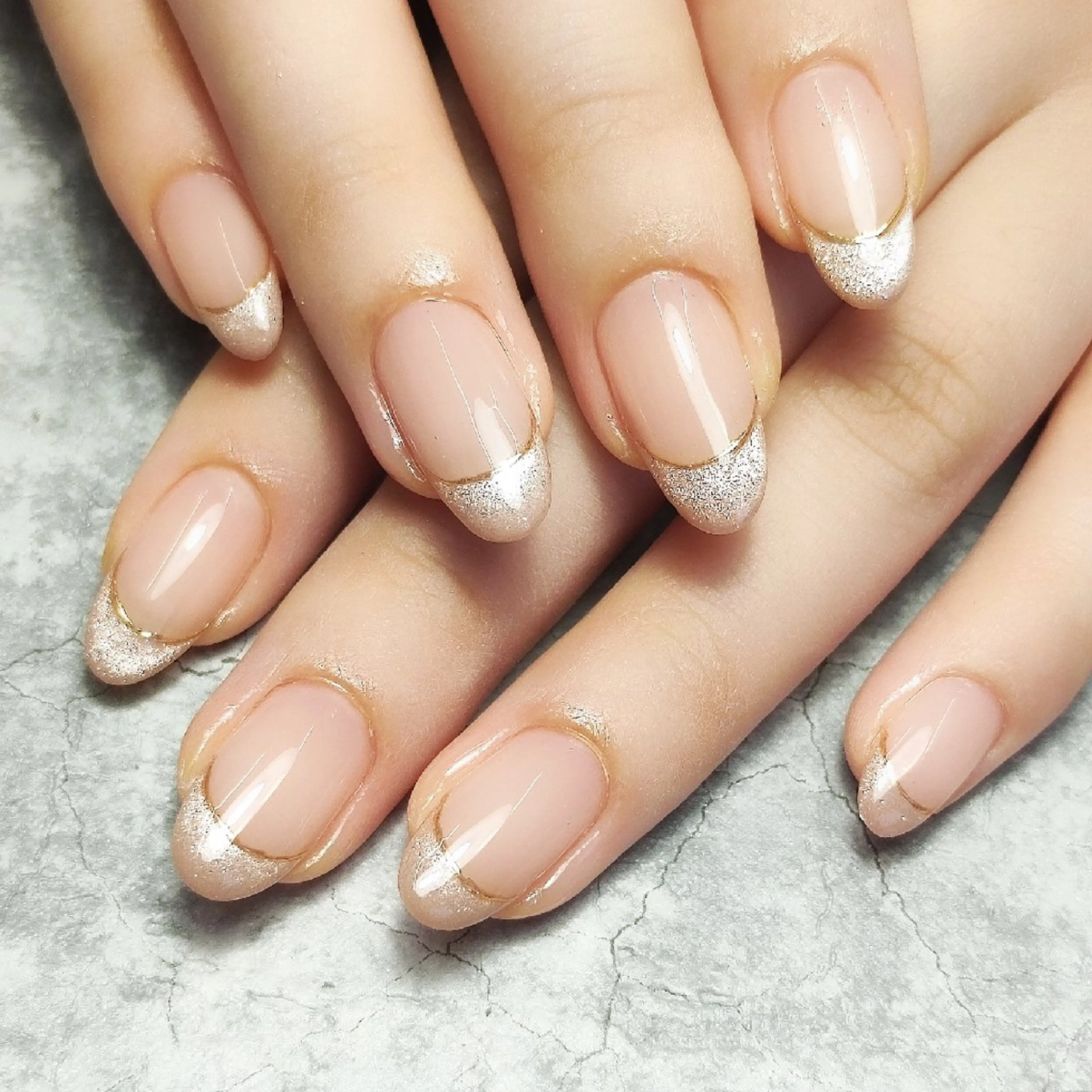 ネイル フレンチネイル マグネットネイル マグネットフレンチ ミラーネイル ハンドネイル 個人サロン saltnailのネイルデザイン