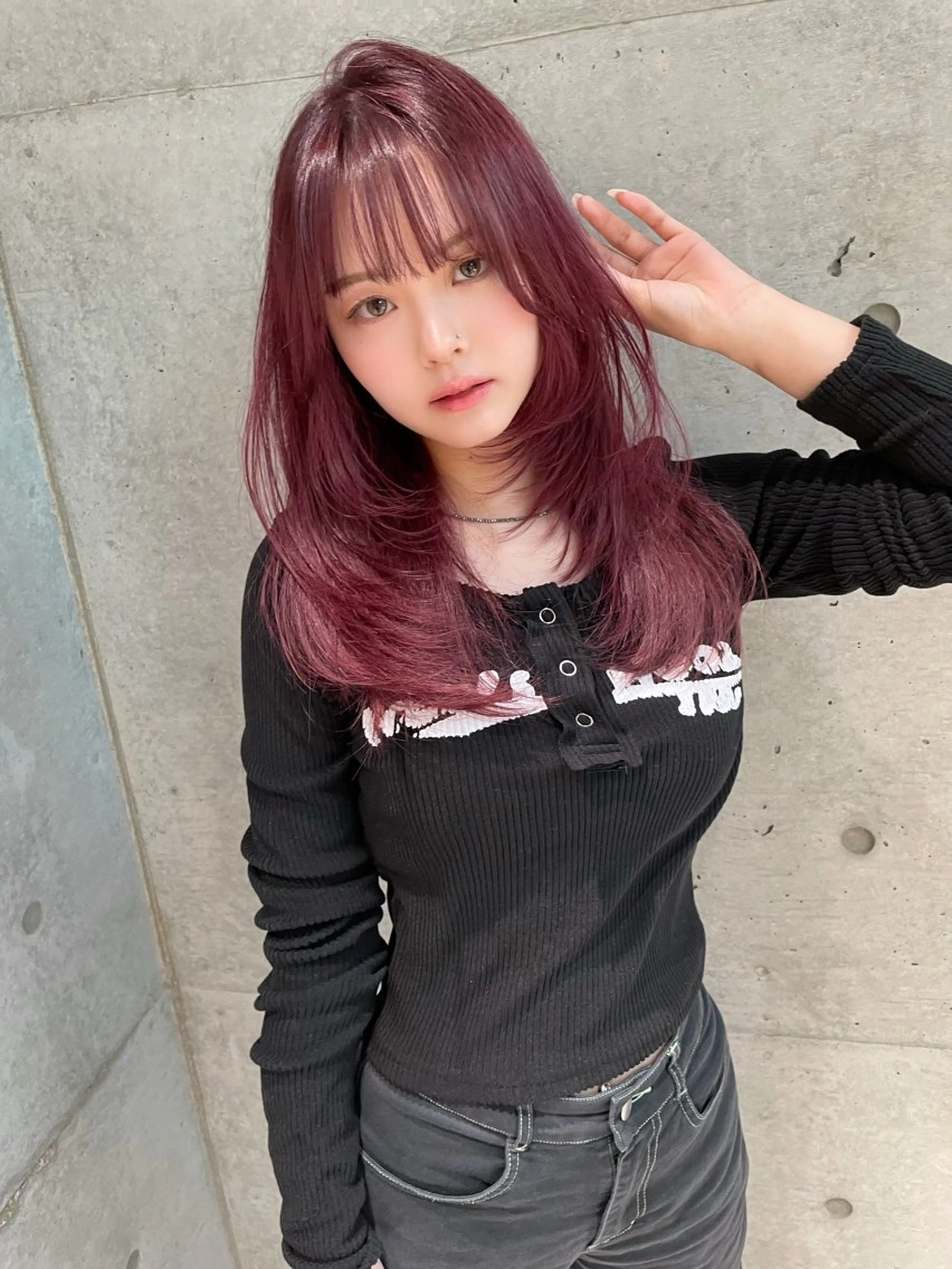 セミロング カット ヘアカラー トリートメント karin ボブハイトーンのヘアスタイル