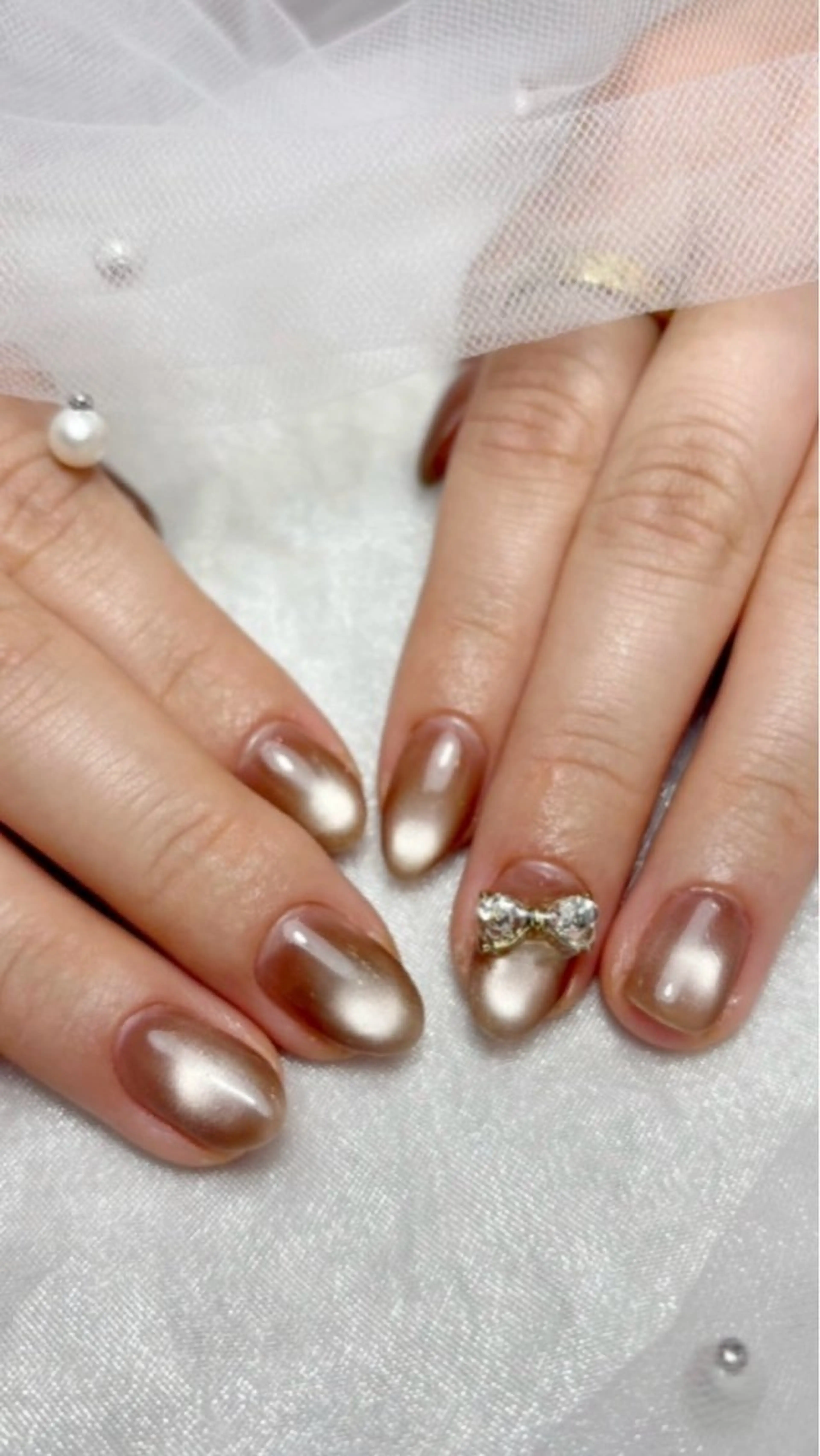 ネイル リボン ハンドネイル Mia nail 【⠀ミアネイル 】のネイルデザイン