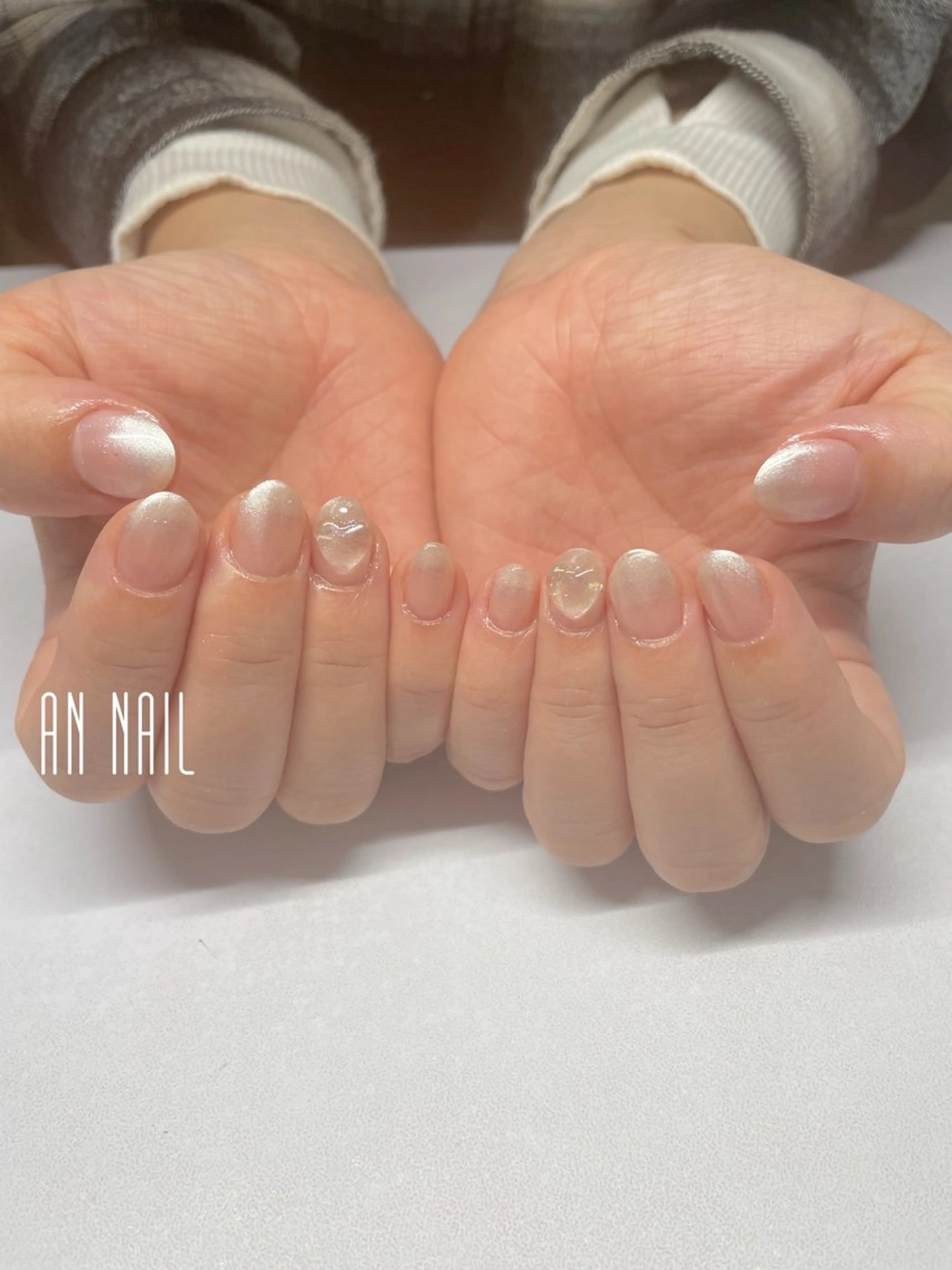 ネイル ハート マグネットネイル 冬ネイル ハンドネイル AN Nailのネイルデザイン