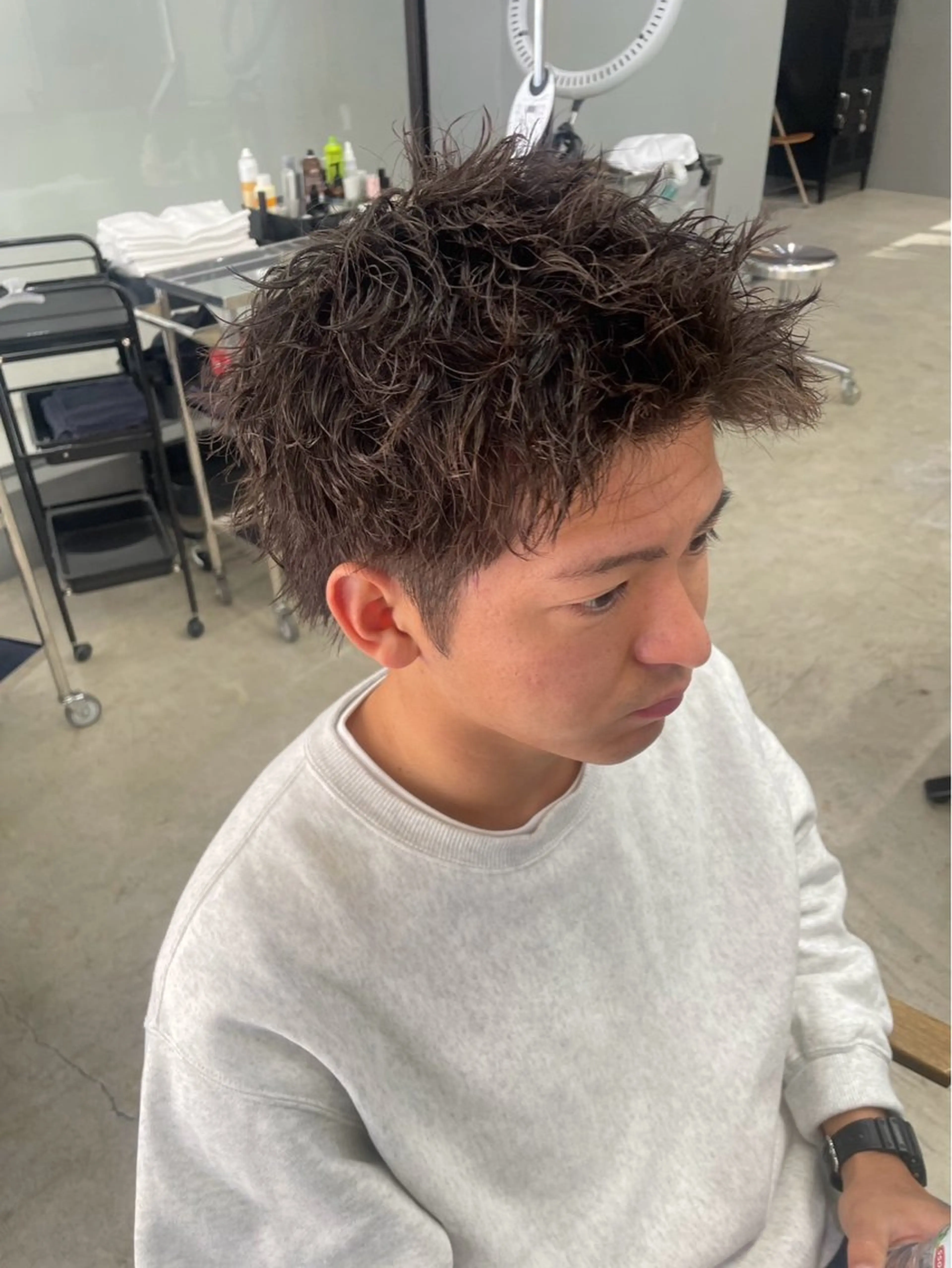ショート パーマ メンズ カット パーマ メンズ専門サロン wokeのヘアスタイル