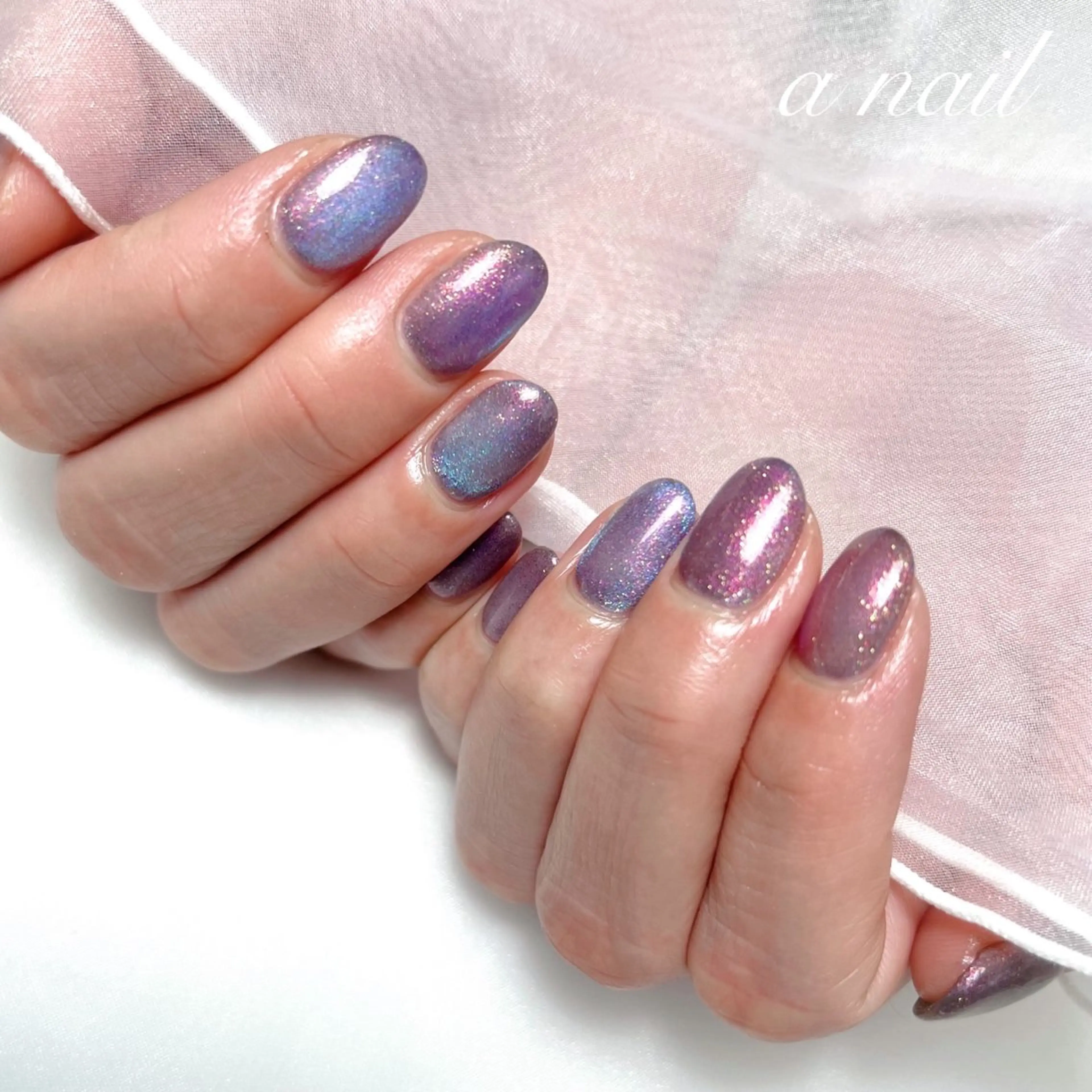 ネイル マグネットネイル マグネットワンカラー ワンカラーネイル ハンドネイル Salon_ a.nailのネイルデザイン
