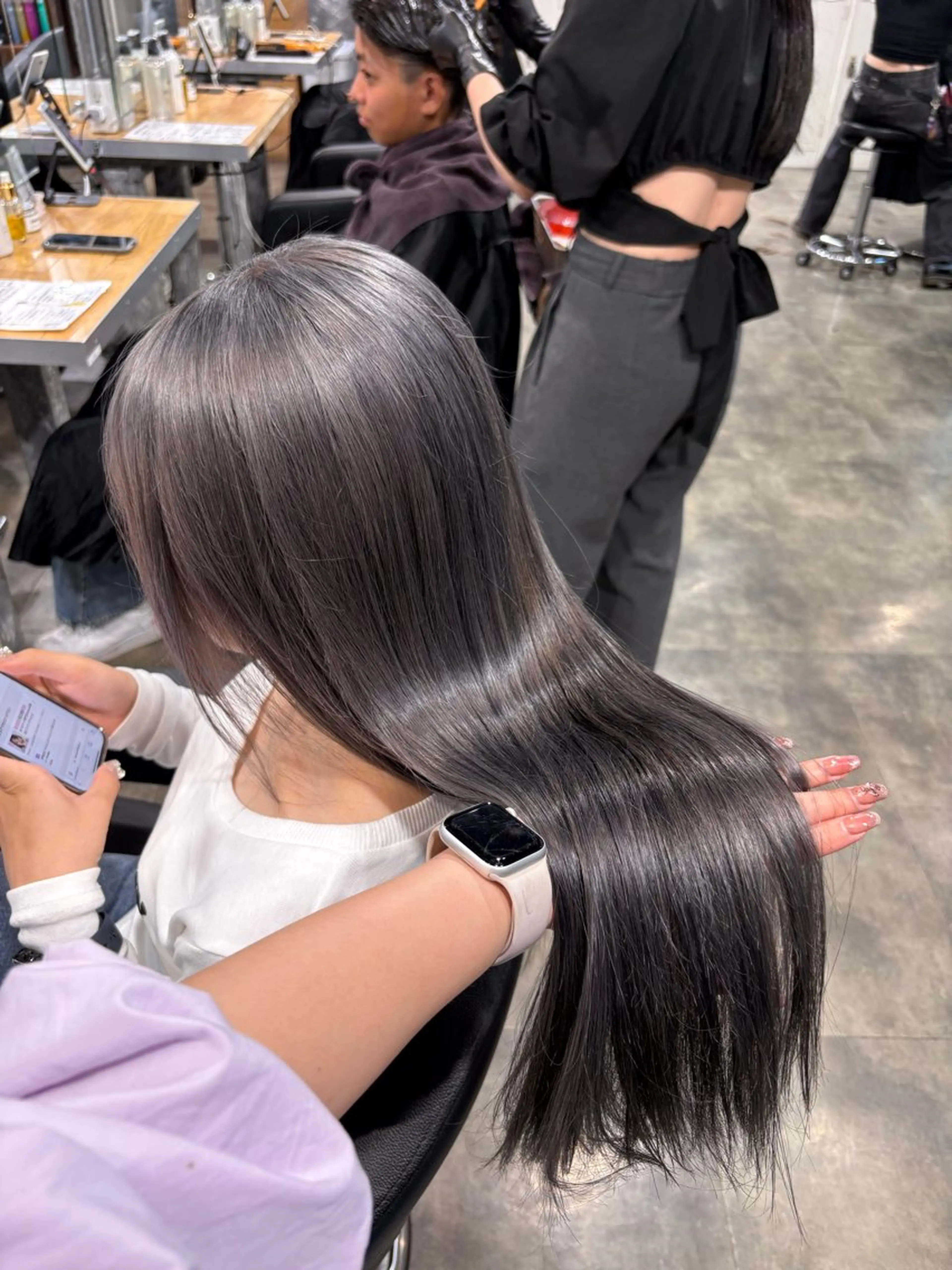 ロング カラー ヘアカラー ハイトーンブロンド 横浜💞ミオのヘアスタイル