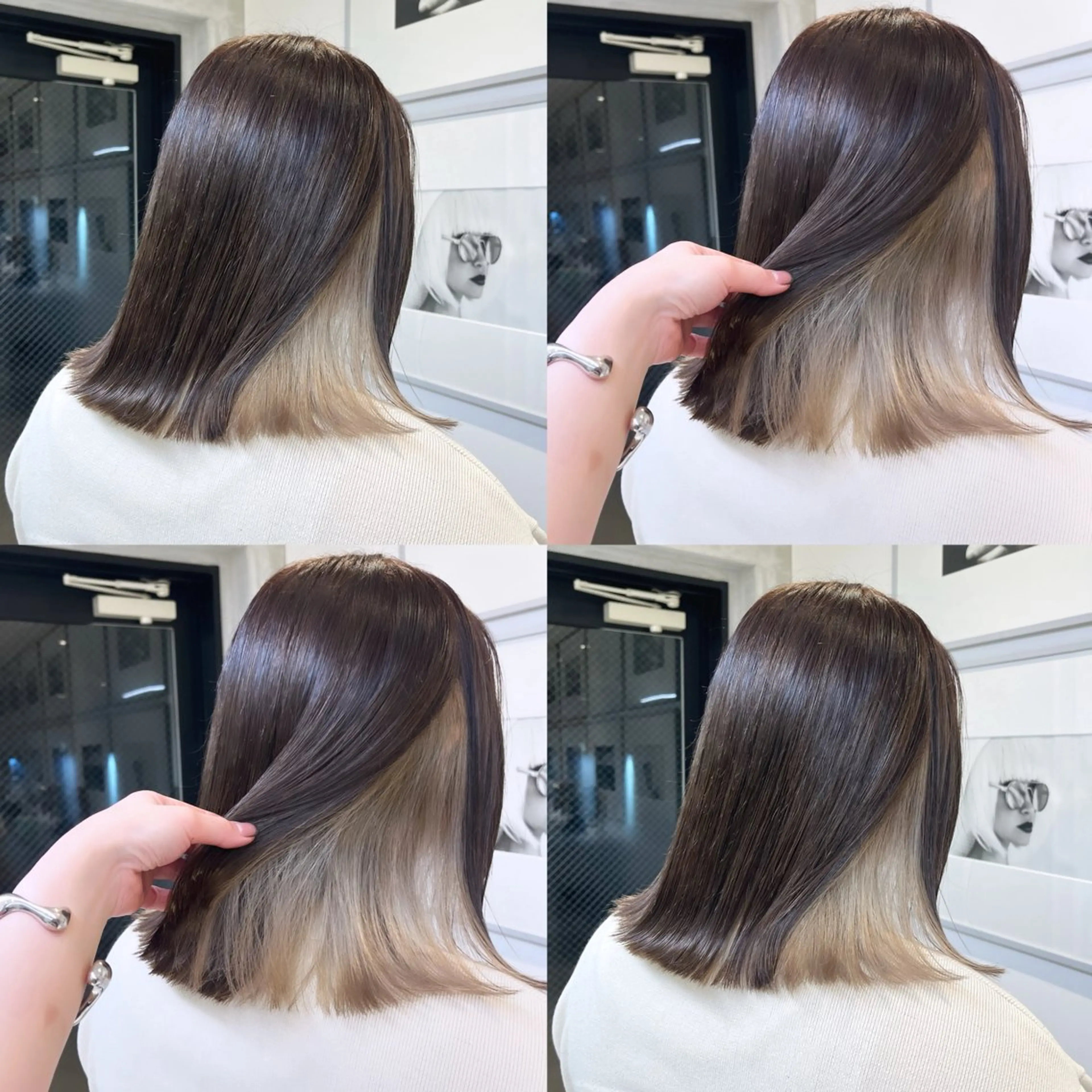 ミディアム カラー ベージュカラー ダブルカラー イヤリングカラー グレージュ ハイトーンカラー ヘアカラー トリートメント ヘッドスパ ヘアセット カジュアルを女っぽく 𝗮𝘆𝗮𝗰𝗼のヘアスタイル