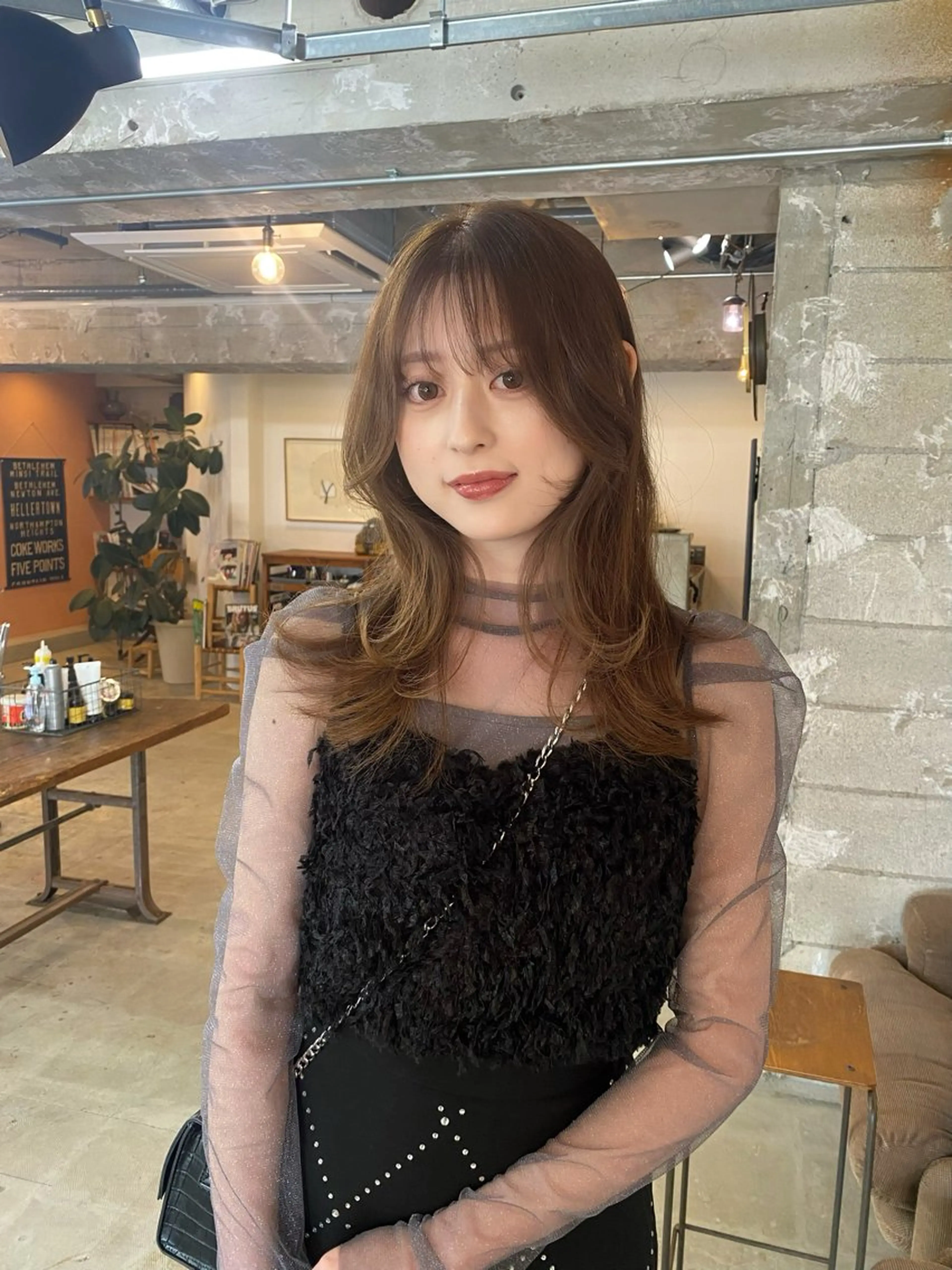 セミロング カラー カット ヘアカラー KEI gattacaのヘアスタイル