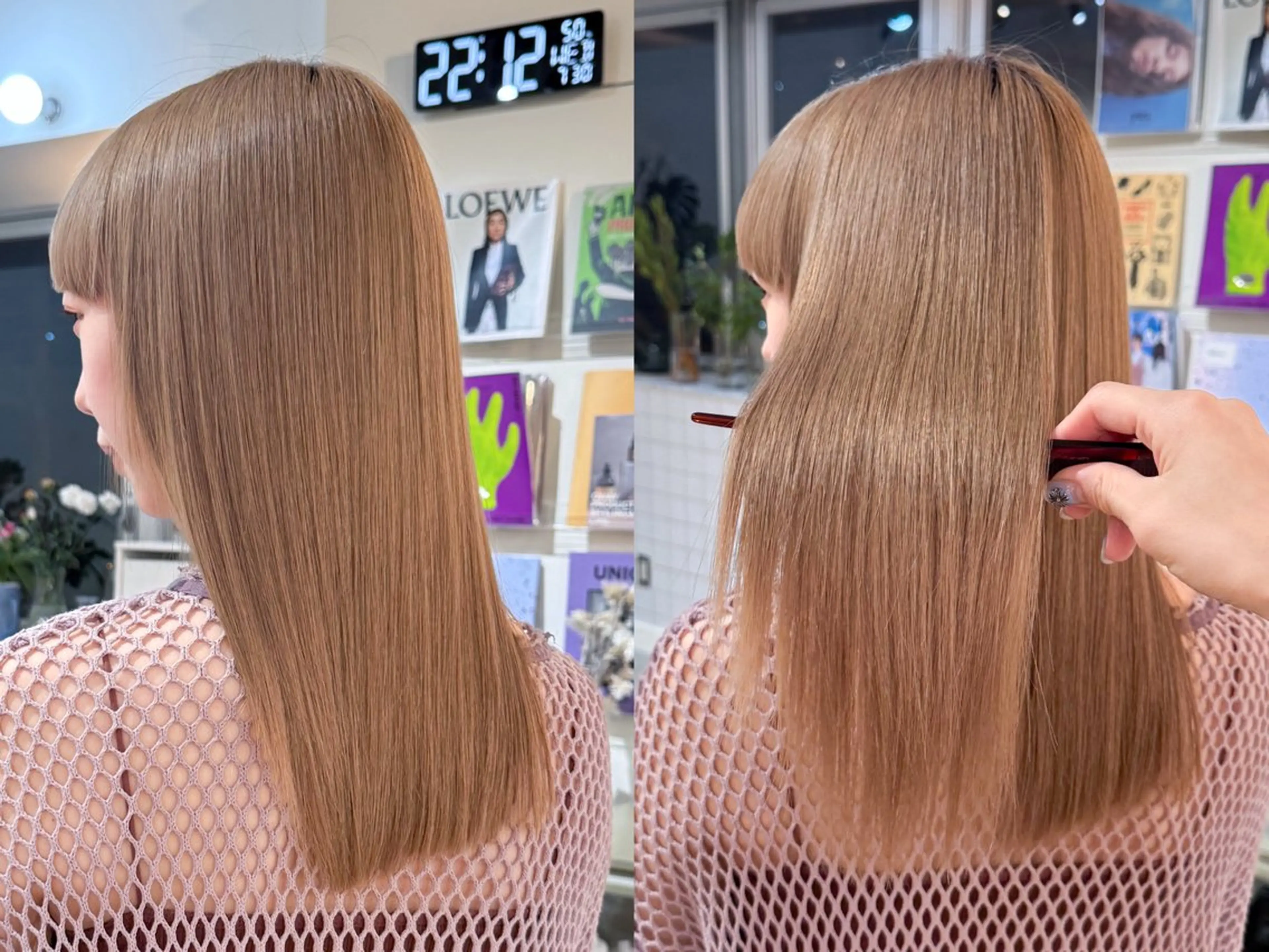 ミディアム ヘアカラー maruquee de mashu所属・モモコ/ブリーチ/ ミルクティカラーのヘアスタイル