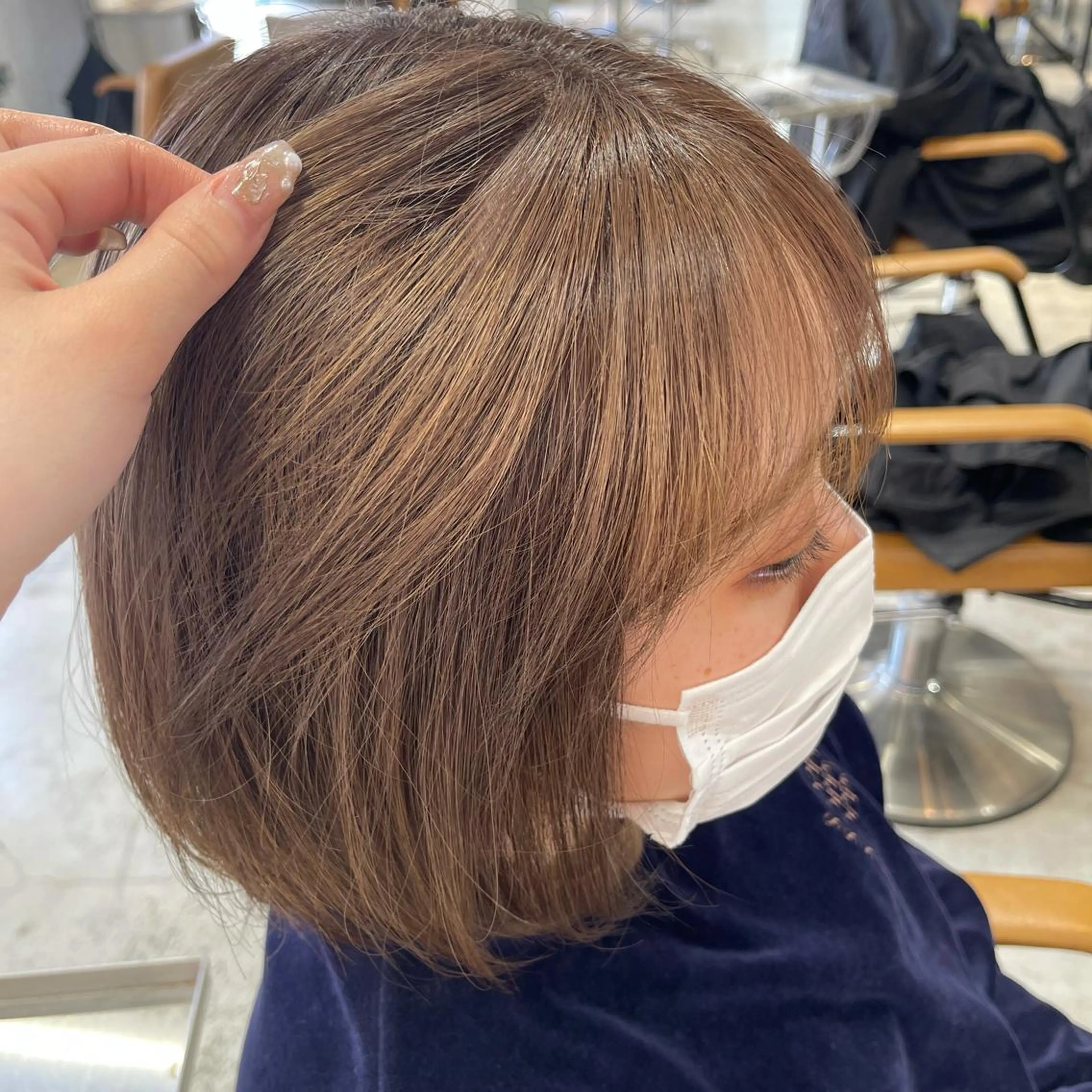 ショート カラー ベージュカラー ブラウンカラー ブラウンベージュ lunty miichiのヘアスタイル