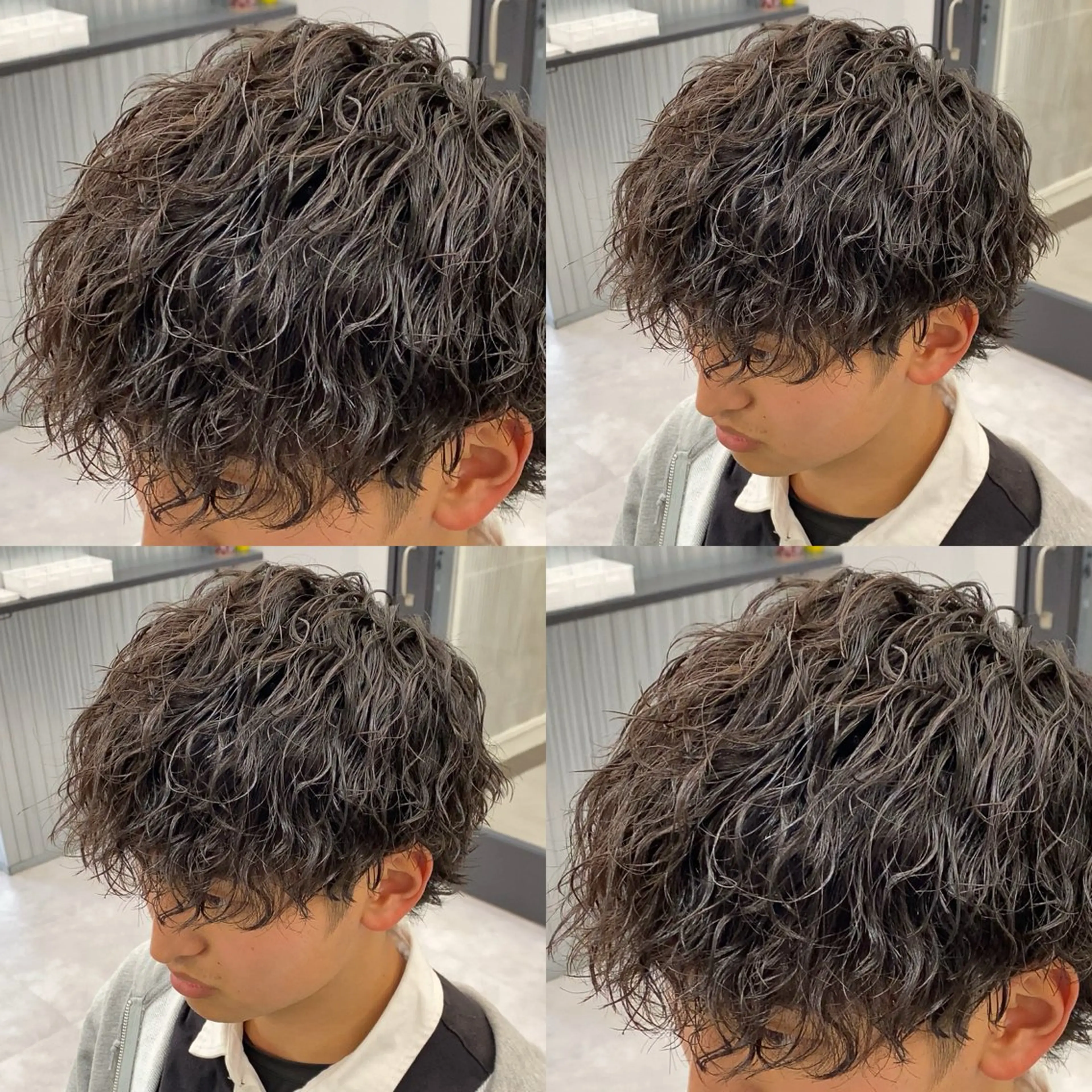 ミディアム パーマ メンズ カット パーマ メンズ特化LIBER 石川玲央のヘアスタイル