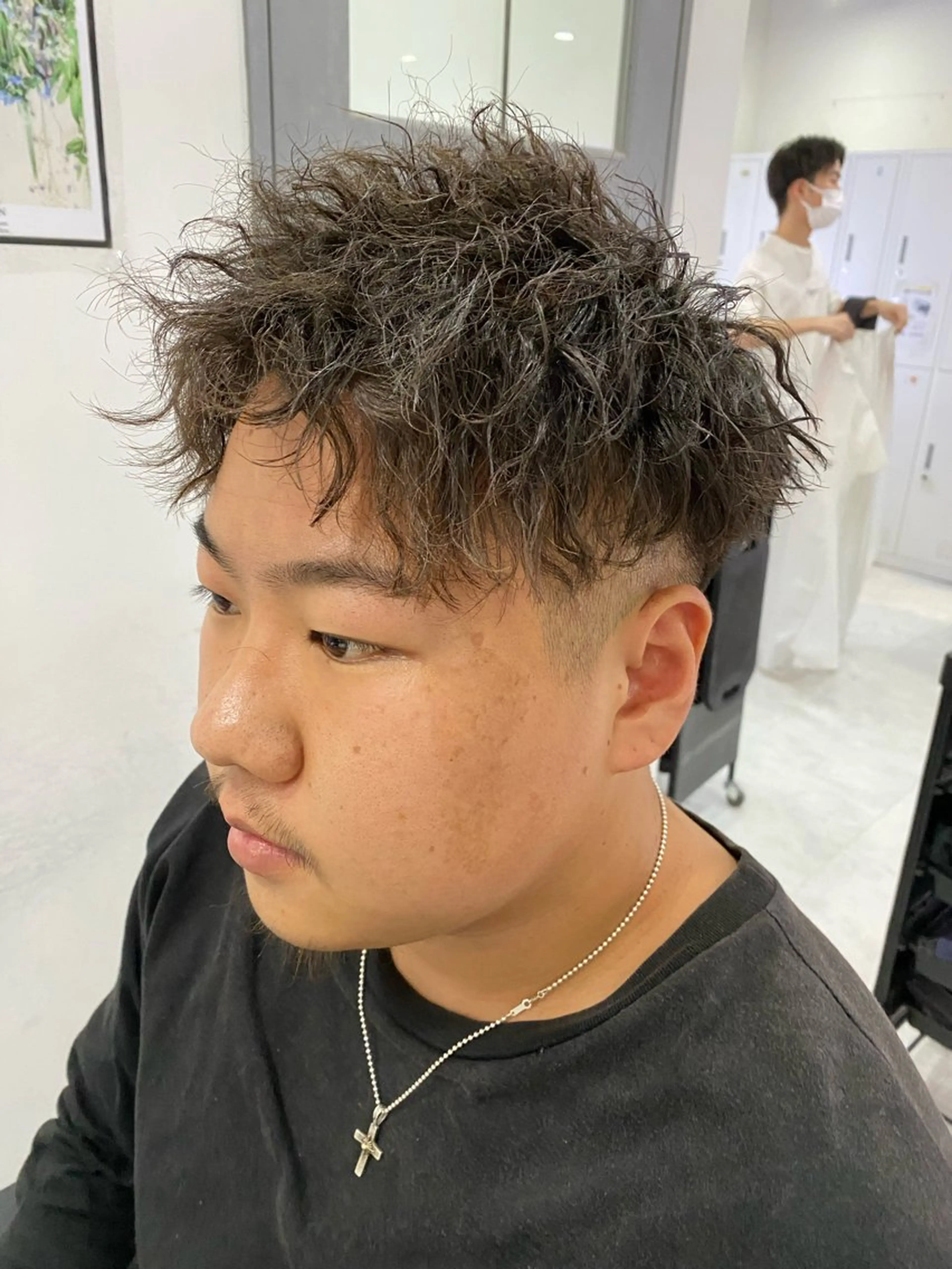 ミディアム パーマ メンズ カット パーマ トリートメント 🟣メンズパーマ 川端 永遠🟣のヘアスタイル