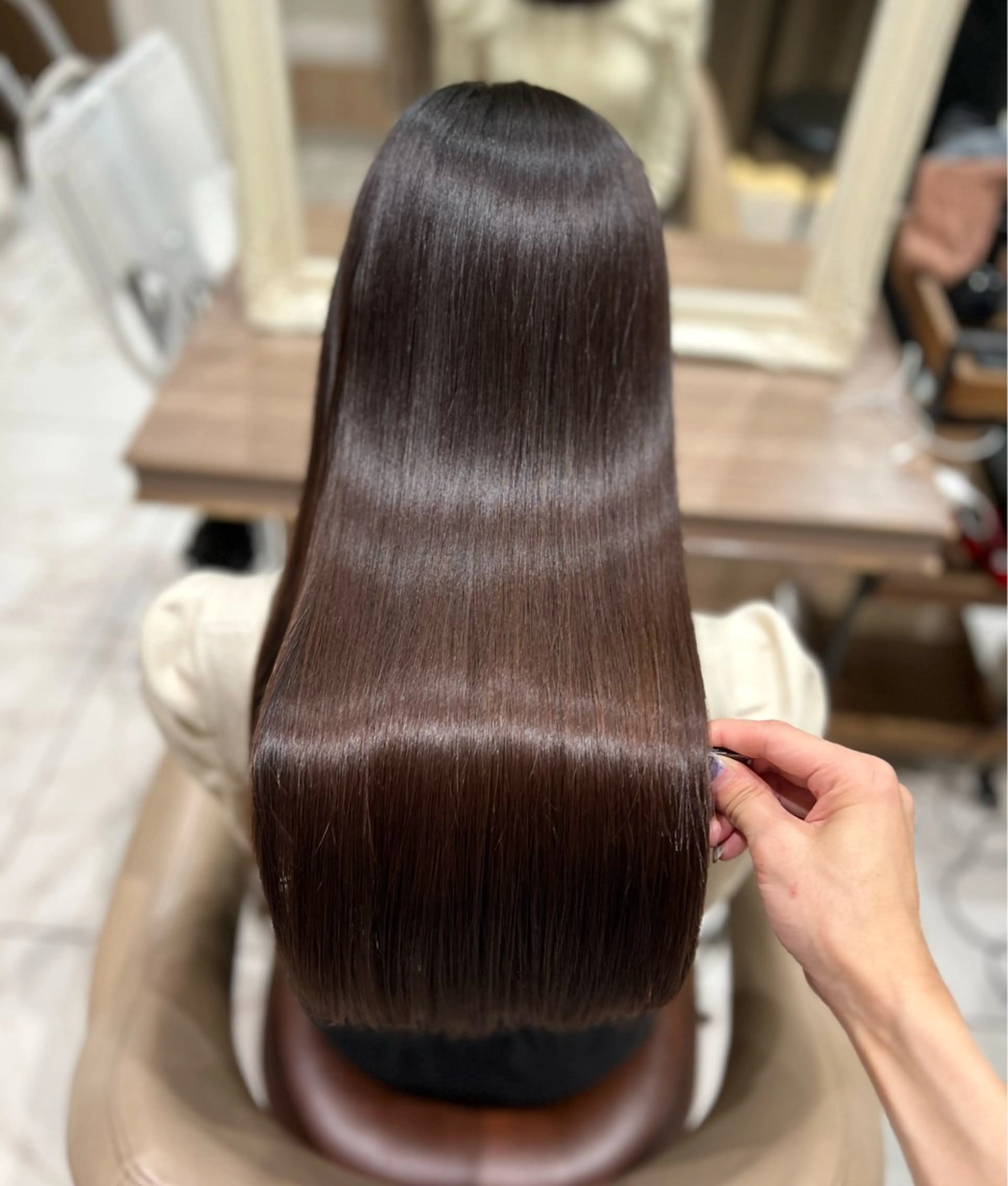 ロング 縮毛矯正 レイヤー×韓国 🇰🇷鈴木啓太のヘアスタイル