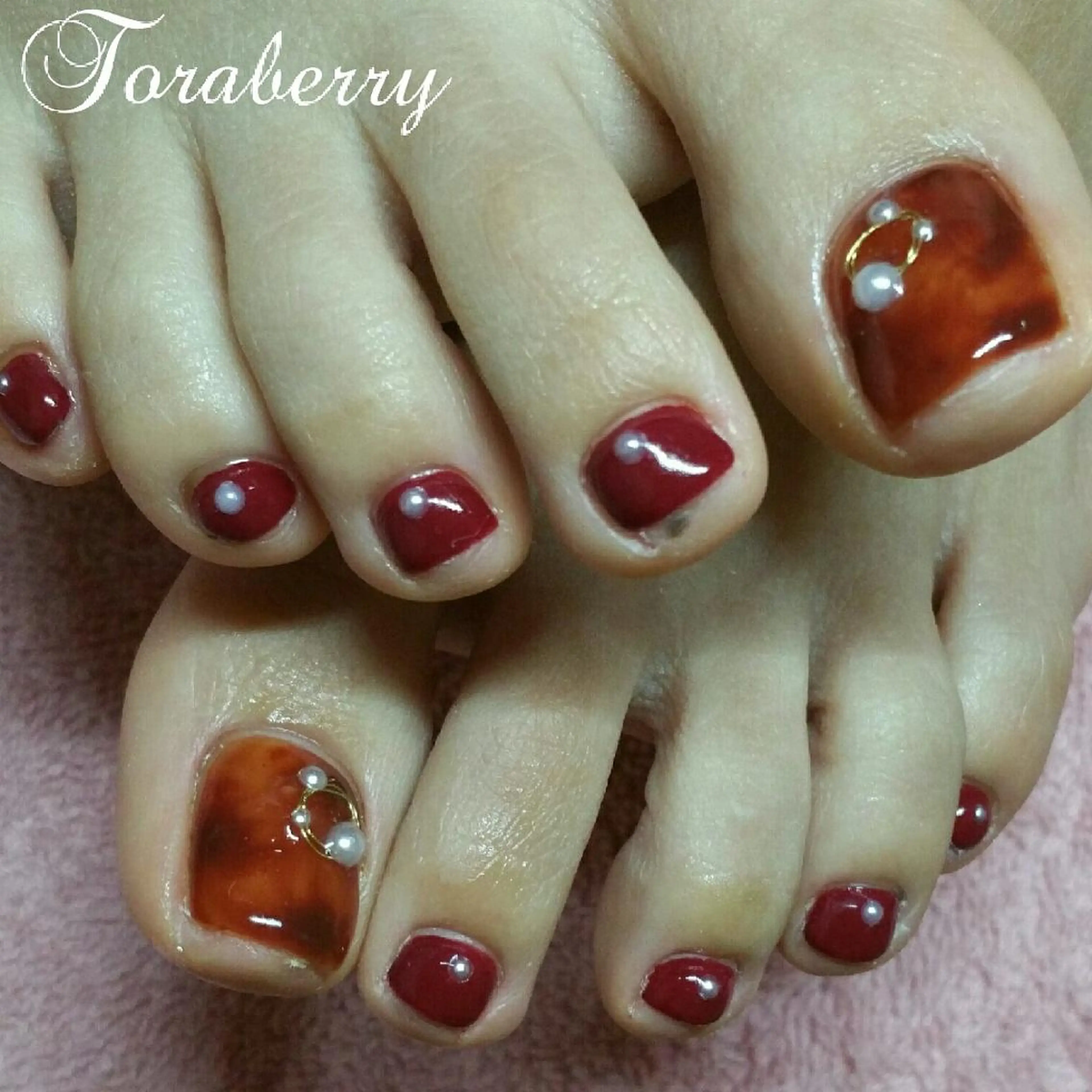 ネイル べっ甲ネイル フットネイル シンプルネイル ネイリスト なつみのネイルデザイン