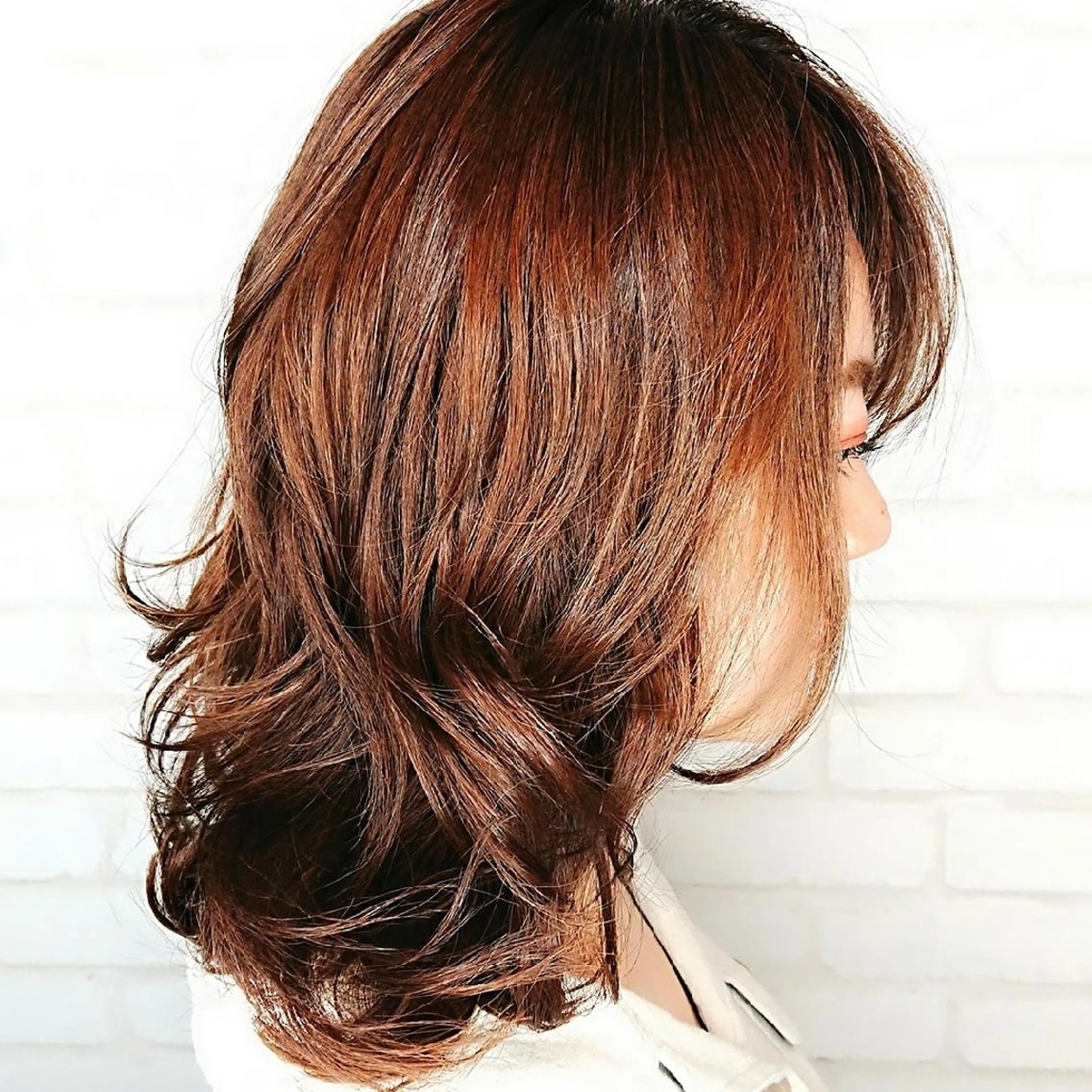 セミロング カラー パーマ ヘアアレンジ メンズ キッズ ネイル マツエク・マツパ ミディアムネイル Siq  FMのヘアスタイル