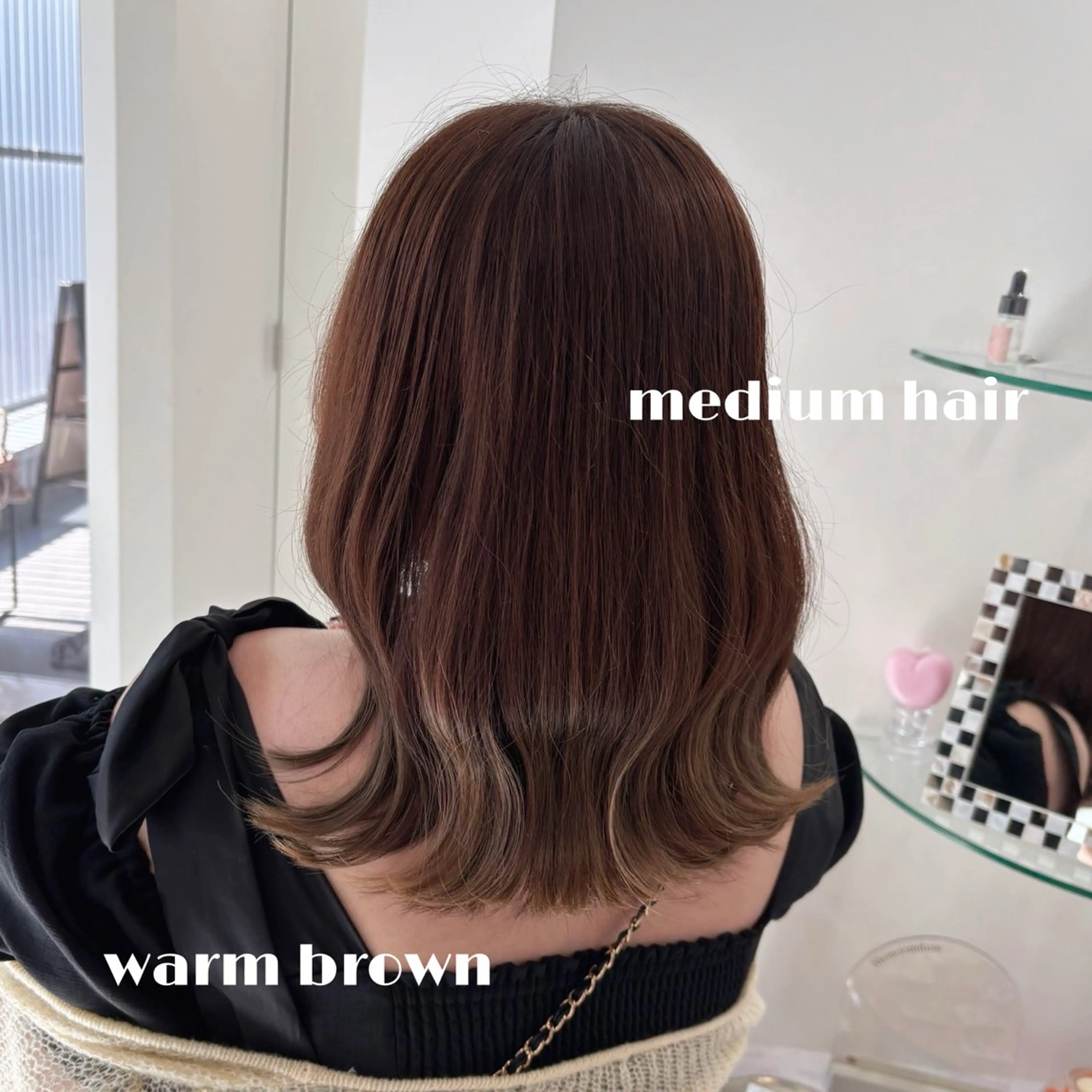 ミディアム カラー ブラウンカラー トリートメント カット ヘアカラー AYU/ハイトーンカ ラー/ボブカットのヘアスタイル