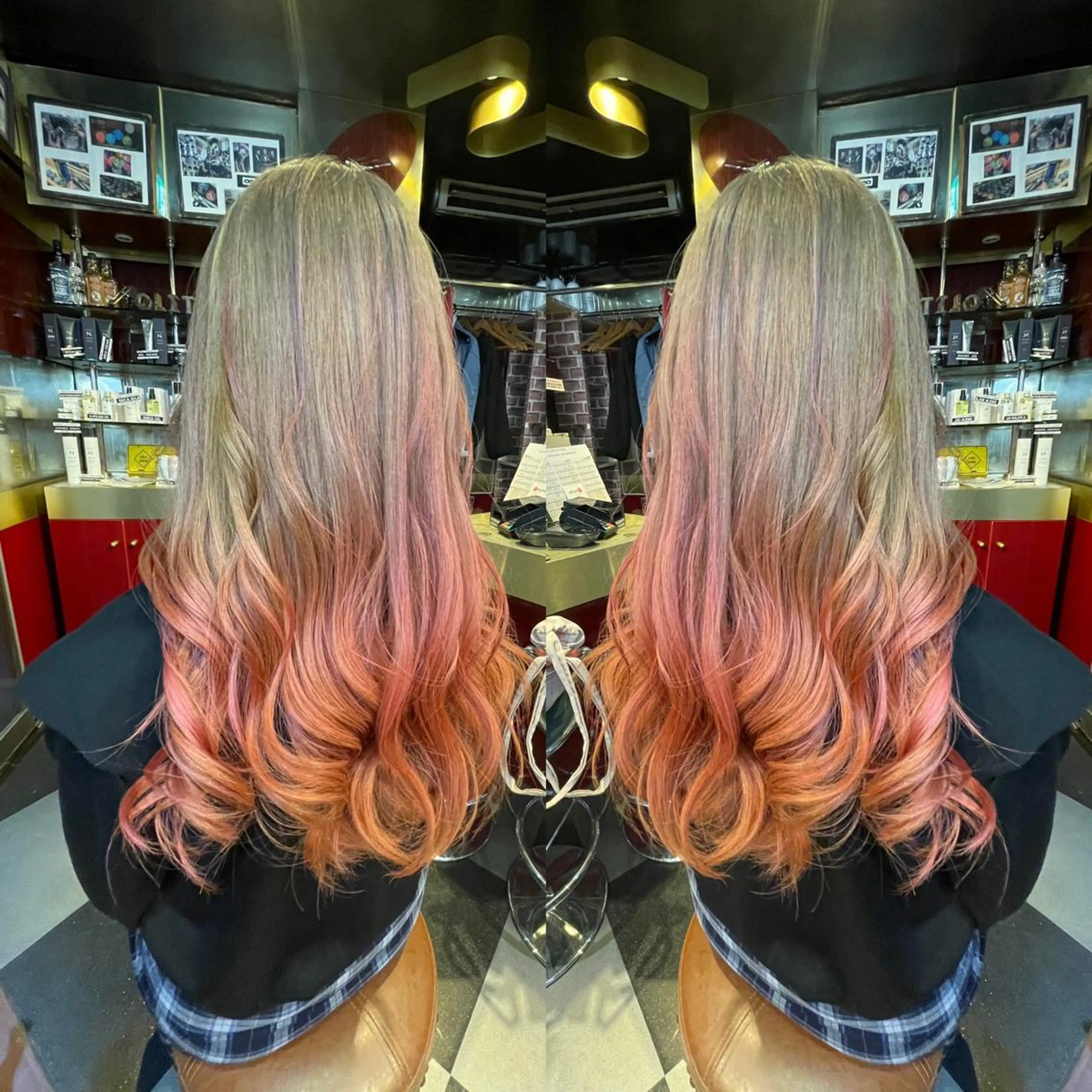 ロング カラー グラデーションカラー ピンクカラー 👑派手髪/カット 👑ANRYのヘアスタイル