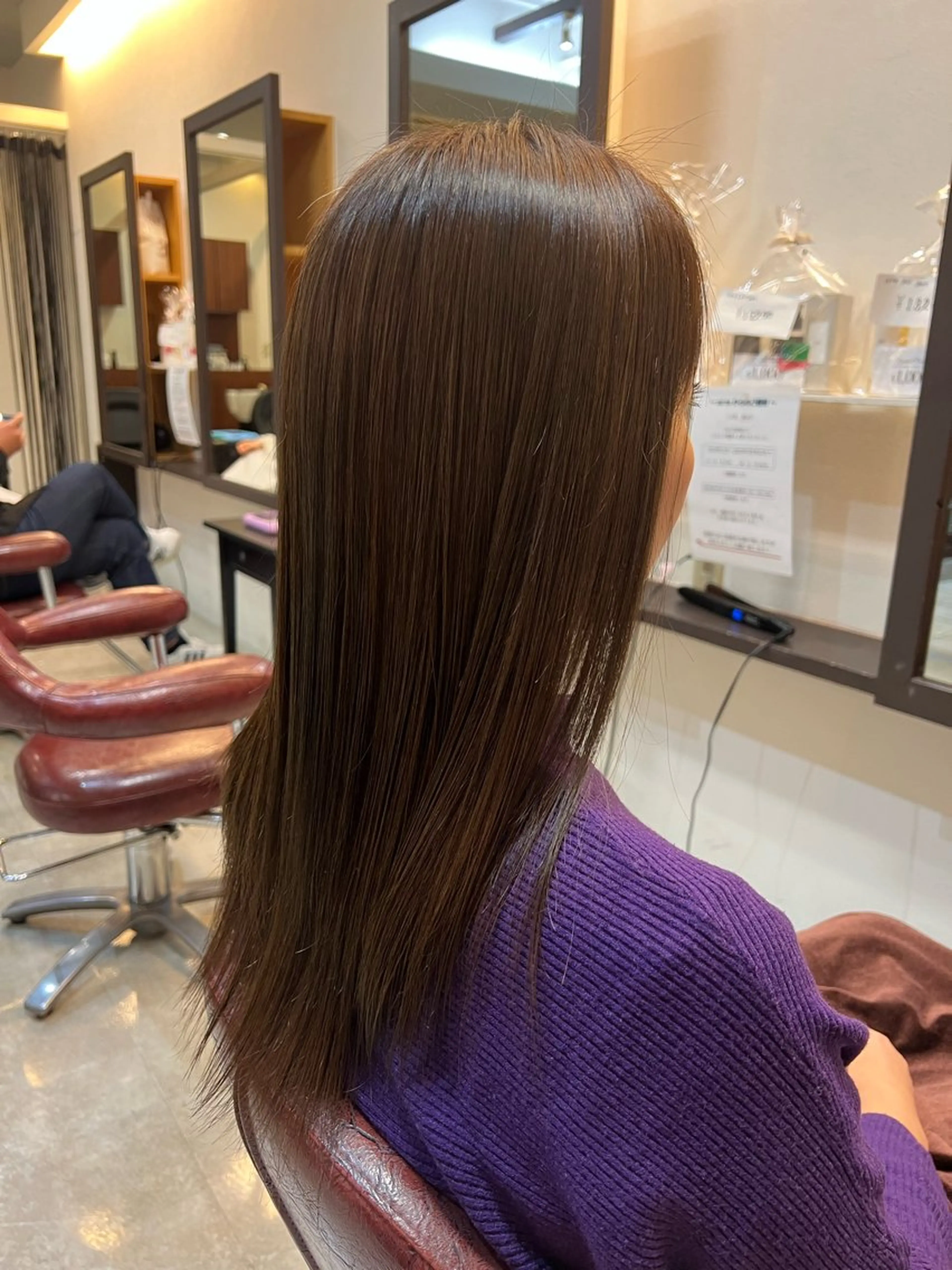 ロング カラー アッシュ アッシュブラウン ブラウンカラー 吉岡 なみのヘアスタイル