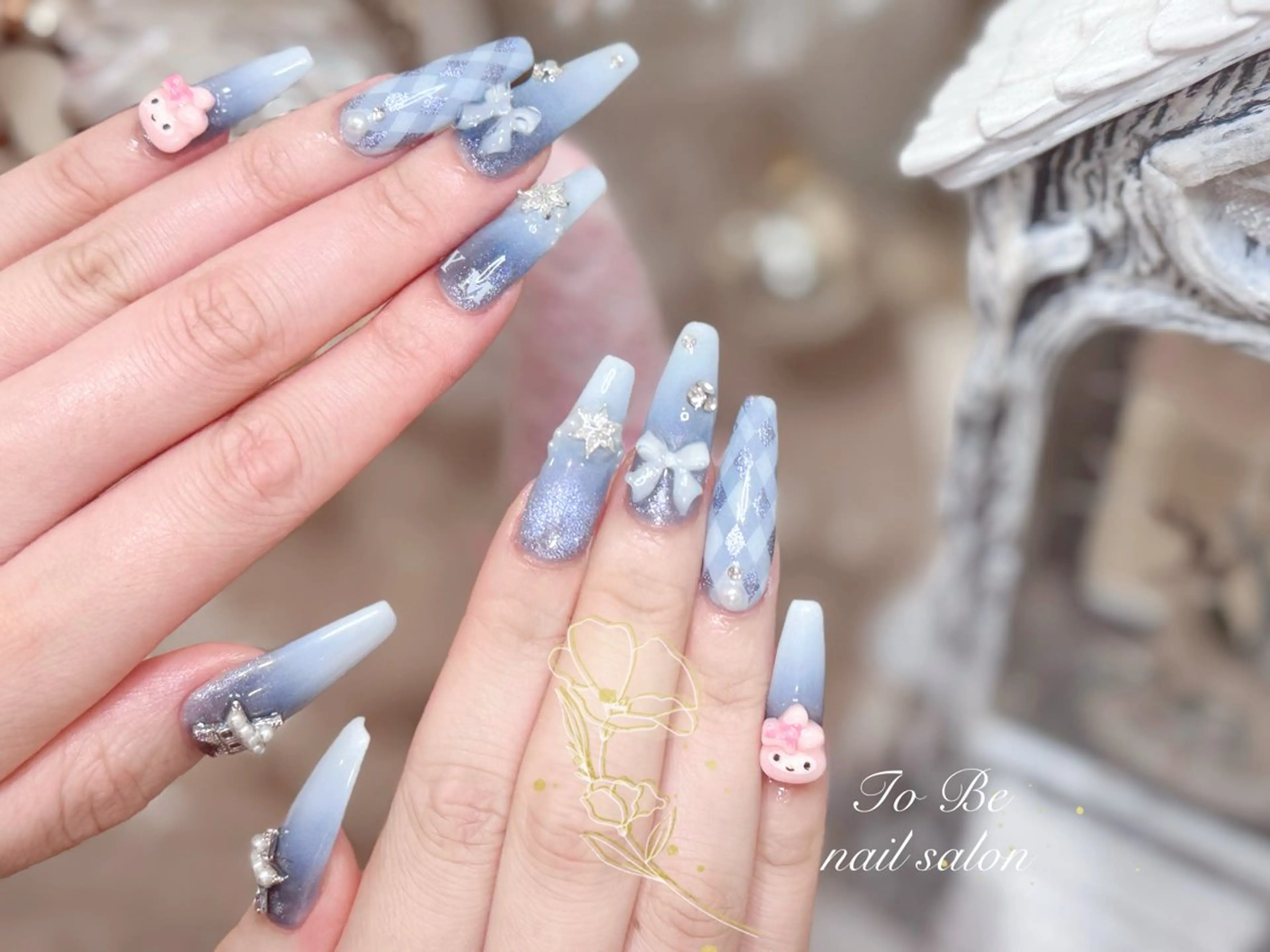 ロング ハンドネイル Nail Salon To Be珈月のネイルデザイン