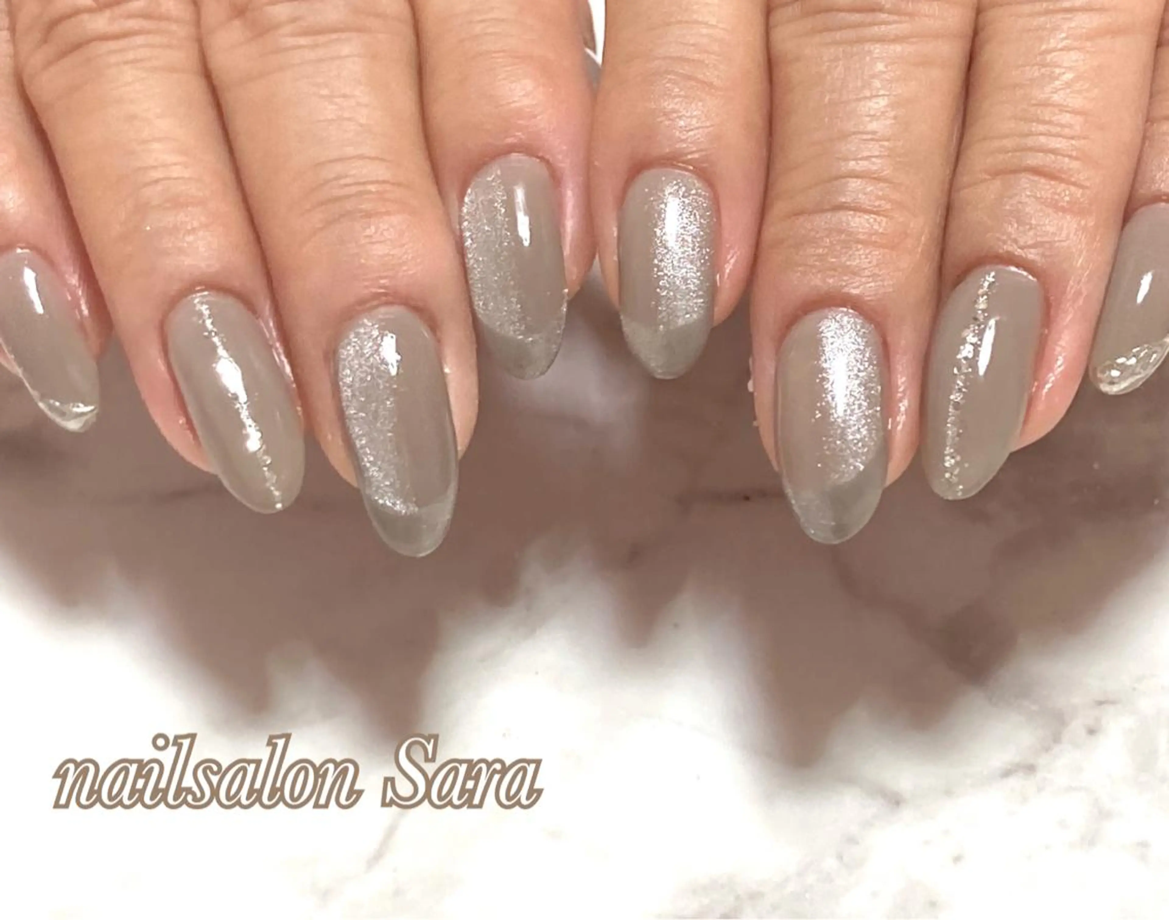 ネイル フレンチネイル マグネットネイル オンブレフレンチ Sara所属・nailsalon Saraのネイルデザイン