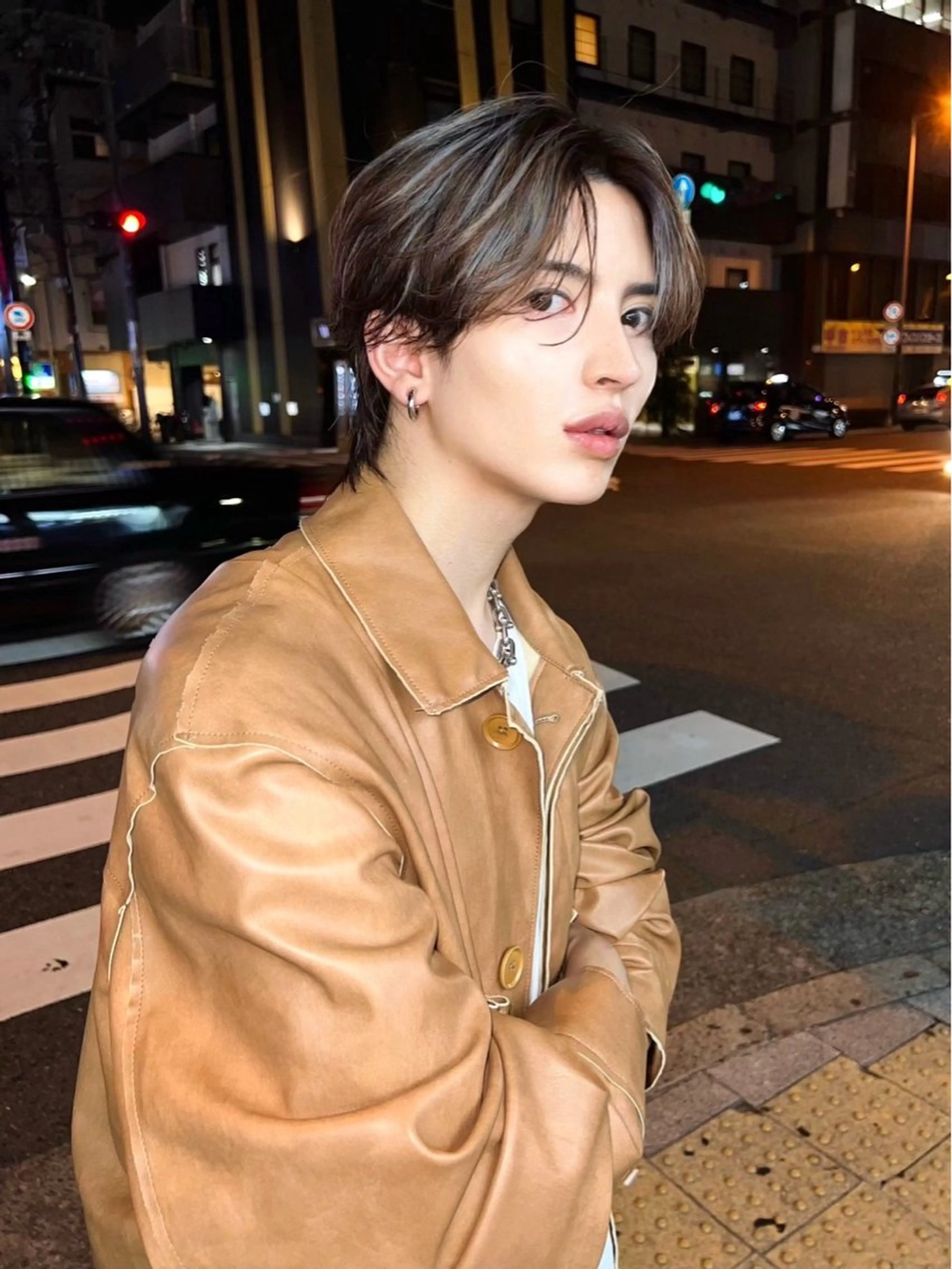 ミディアム カラー メンズ カット ヘアセット メンズ専門 スタイリスト前田雄輝のヘアスタイル