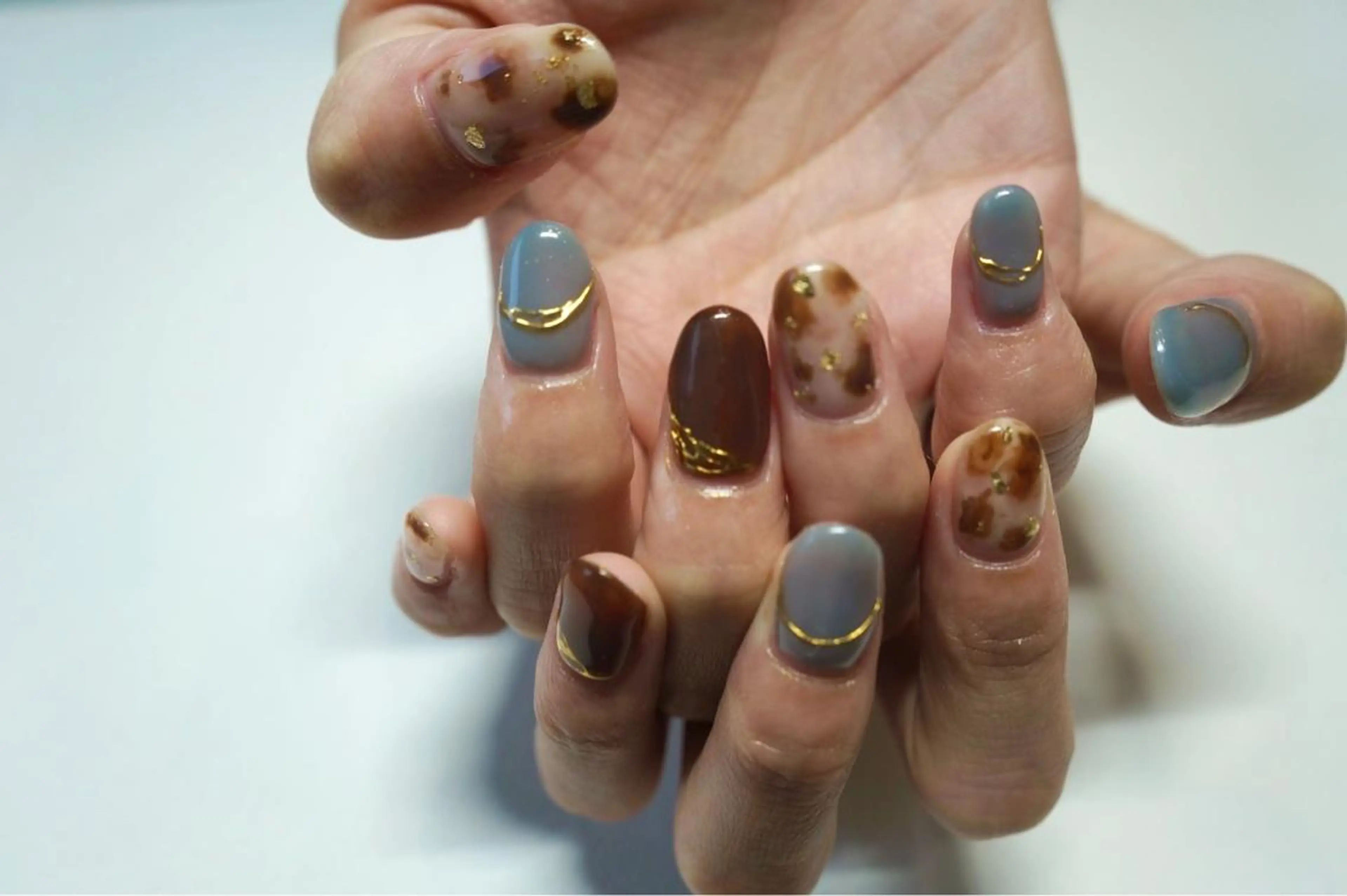ネイル ブルー 持ち込み uinail mariのネイルデザイン