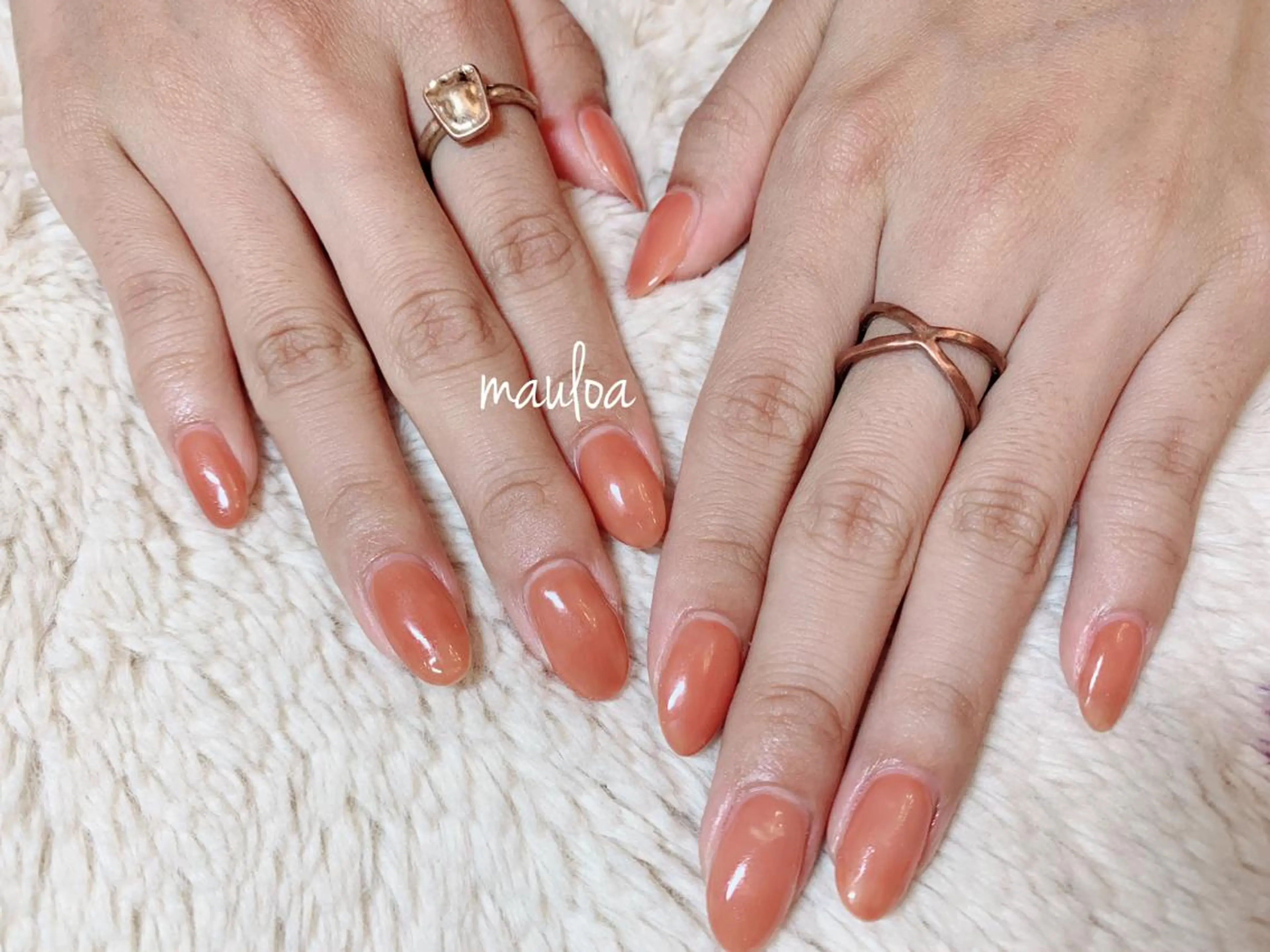 ネイル ブラウン オレンジ ピンク pipi..所属・pipi ..のネイルデザイン