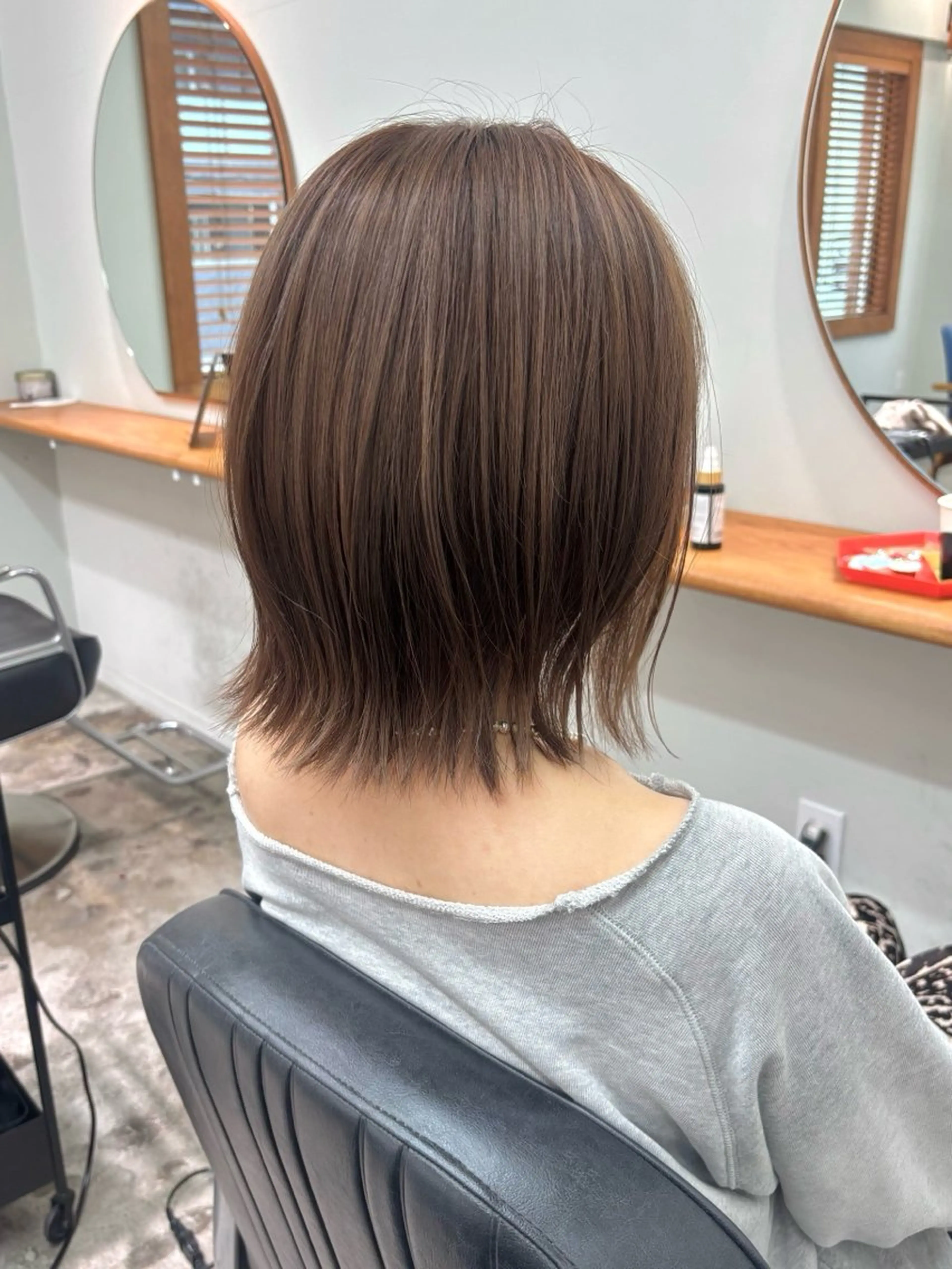 ミディアム カラー ベージュカラー ブリーチ 透明感カラー ヘアカラー ENIEN MAKE’S 立川所属・ミカ💫/パーマ/ ボブ/暖色カラーのヘアスタイル