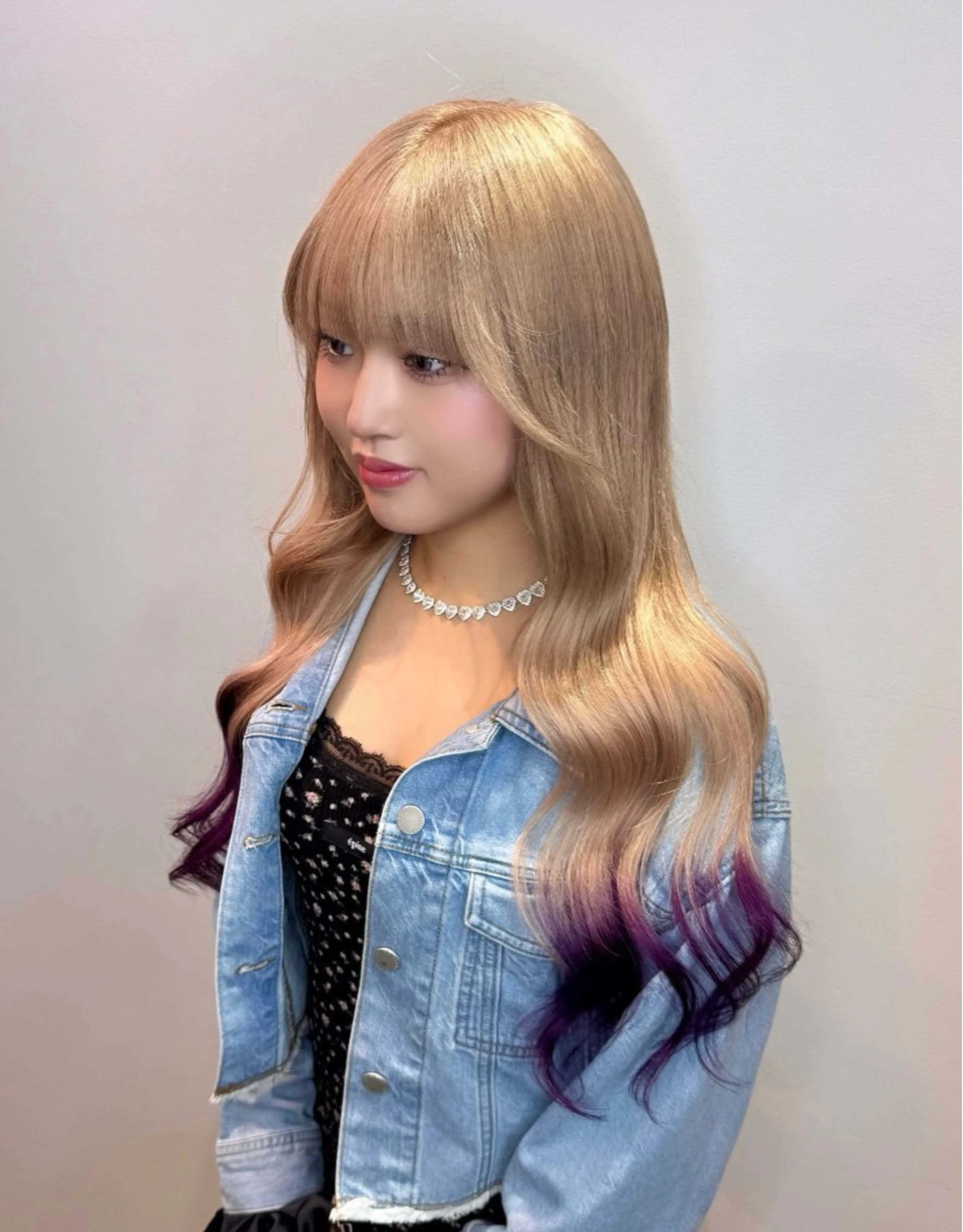 ロング パープルカラー エクステ エクステ/ダブル カラー/LISAのヘアスタイル