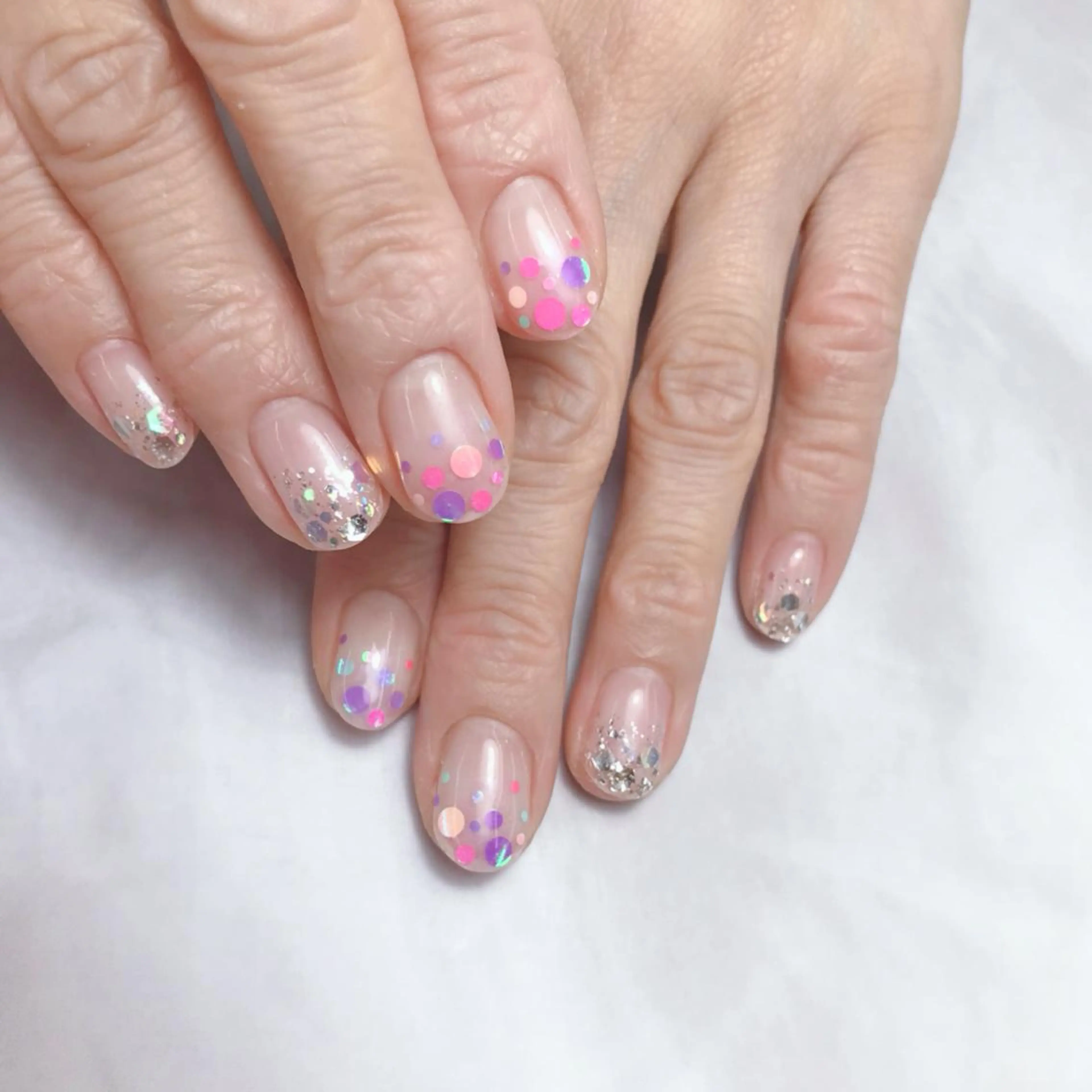ネイル クリアネイル ホログラムネイル I-FLAT KAORUのネイルデザイン