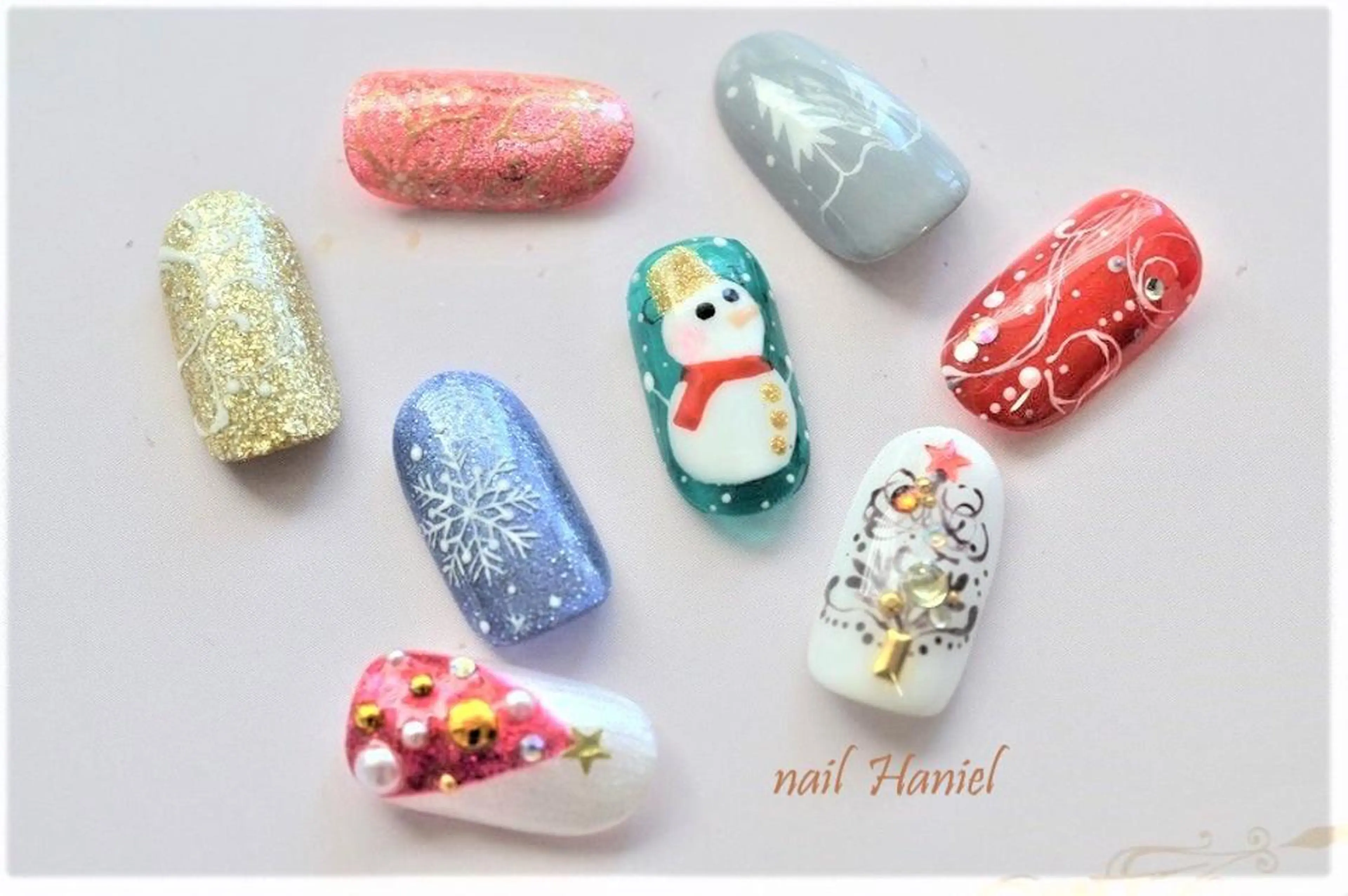 ネイル アートネイル ジェルネイル パラジェル 冬ネイル クリスマス nail Haniel所属・半蔵門サロンハニエル 魅神 ちよのネイルデザイン