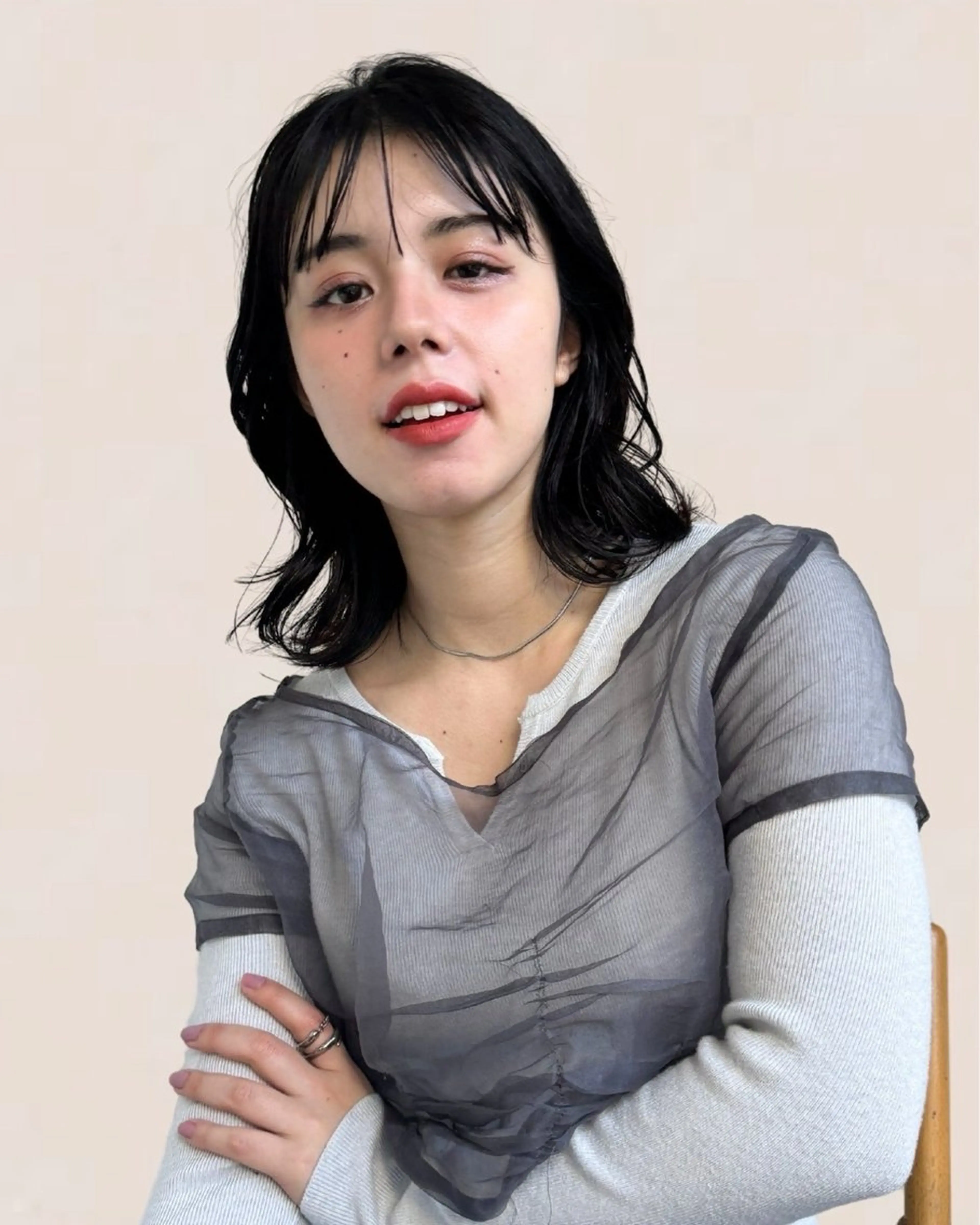 セミロング パーマ Joule 建山美友のヘアスタイル