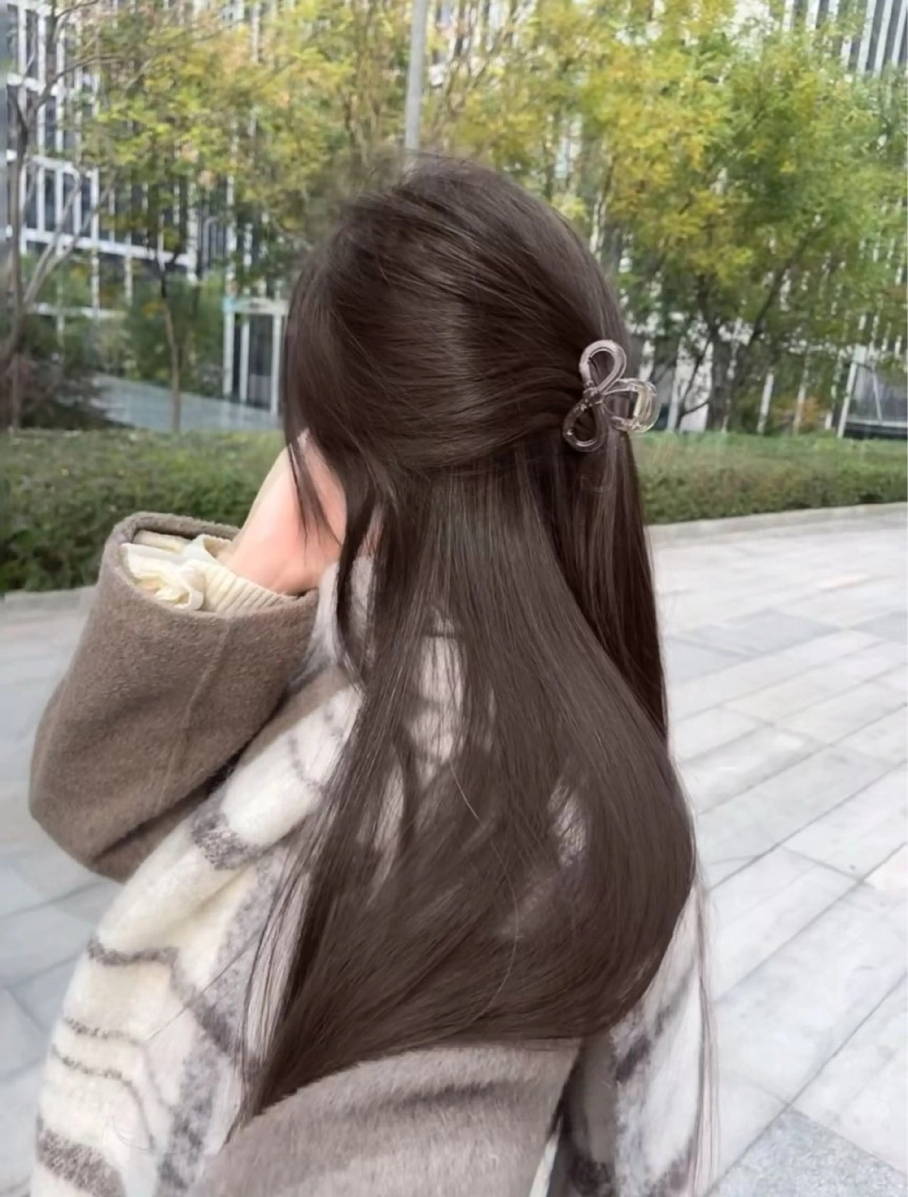 ロング カット ヘアカラー トリートメント 🤍韓国暗髪 レイヤー🤍きょうのヘアスタイル