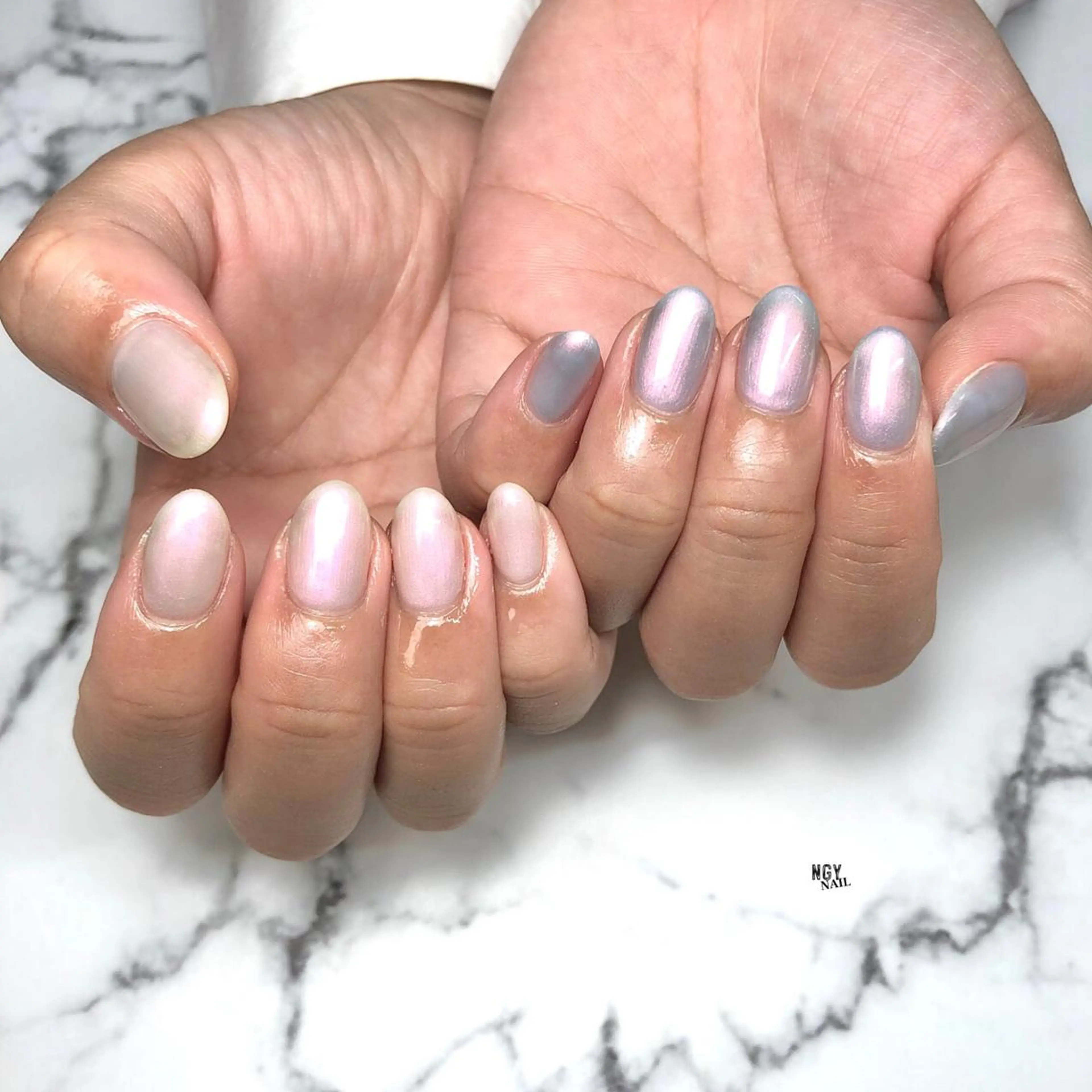 ネイル ブルー ジェルネイル 水色 ワンカラーネイル パラジェル ハンドネイル NAIL NOWのネイルデザイン