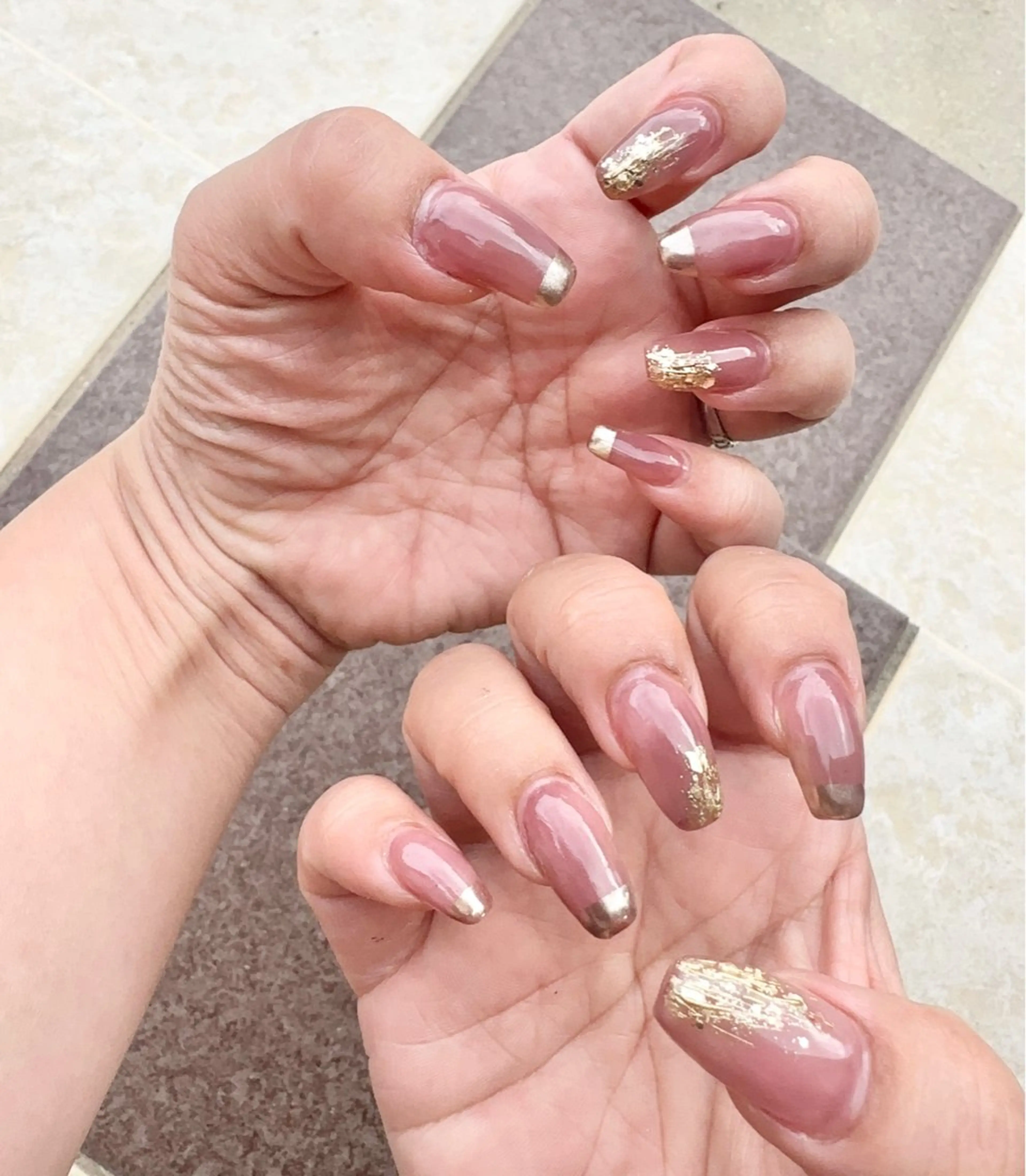 ネイル フレンチネイル ジェルネイル ミラーネイル ニュアンスネイル ハンドネイル abuuuuu nailsのネイルデザイン