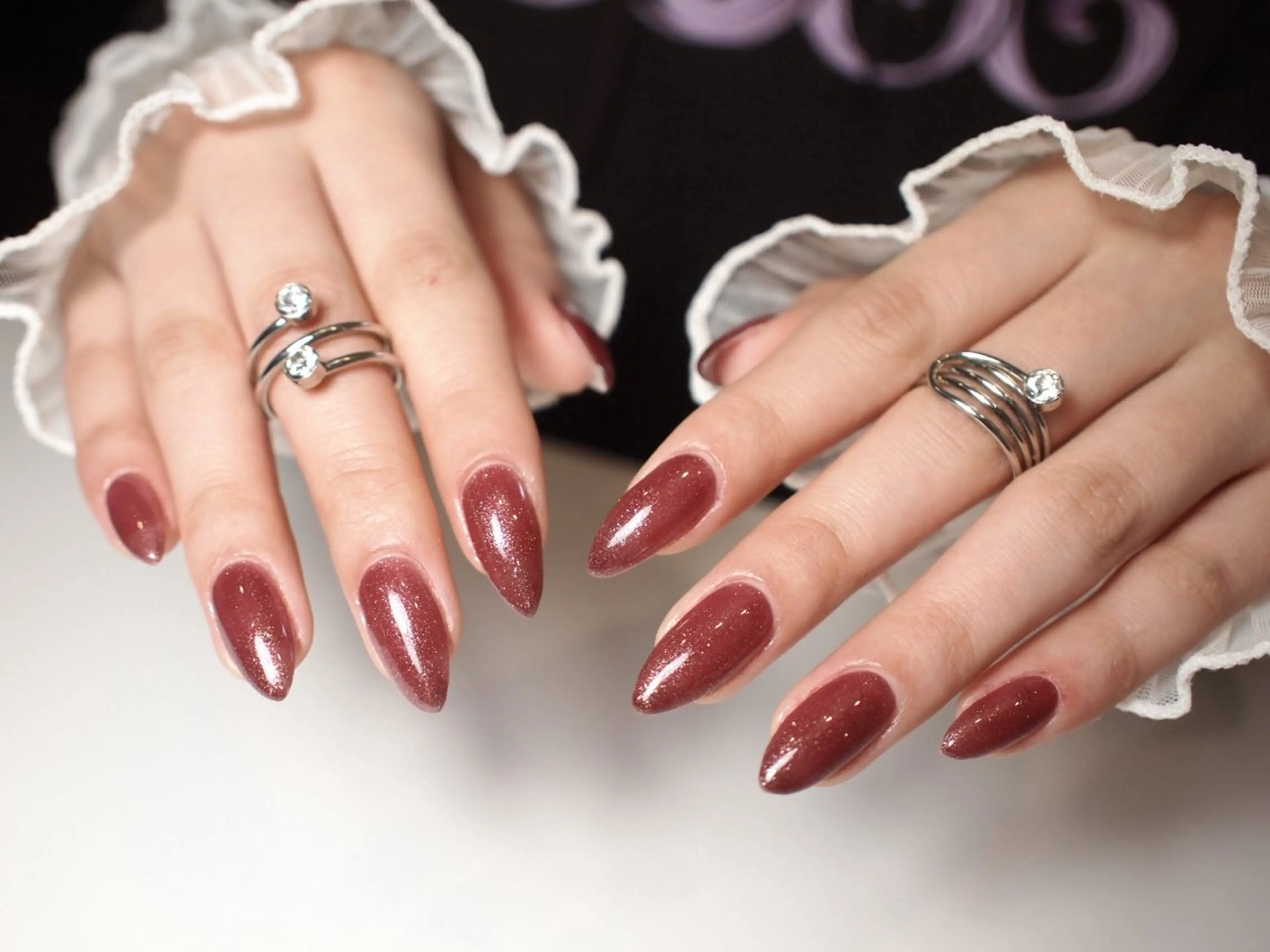 ネイル ラメ(グリッター) ワンカラーネイル ハンドネイル 【ＯＲＧＡＮ】 nailのネイルデザイン