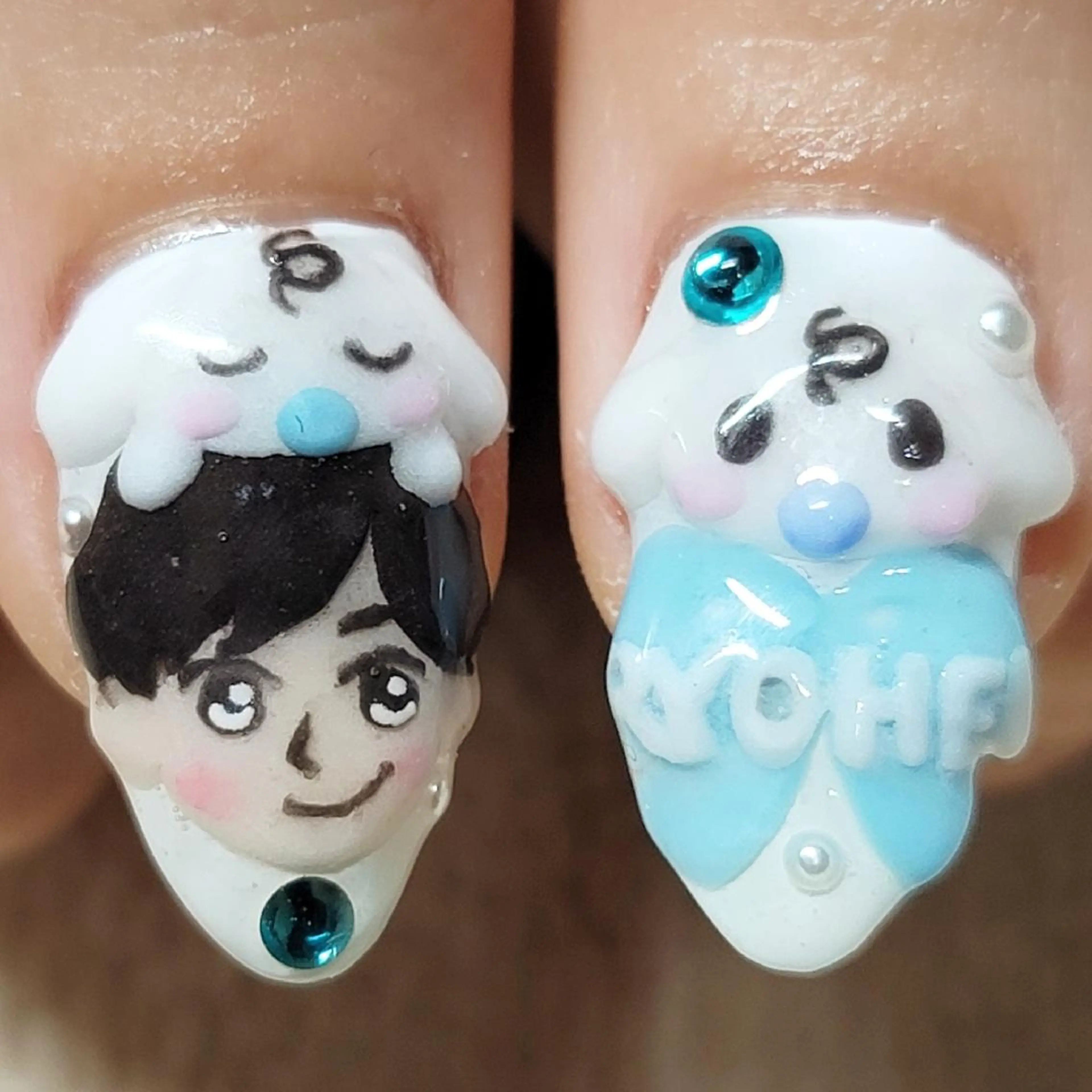 ネイル 水色 ハンドネイル よしだ ひろきのネイルデザイン