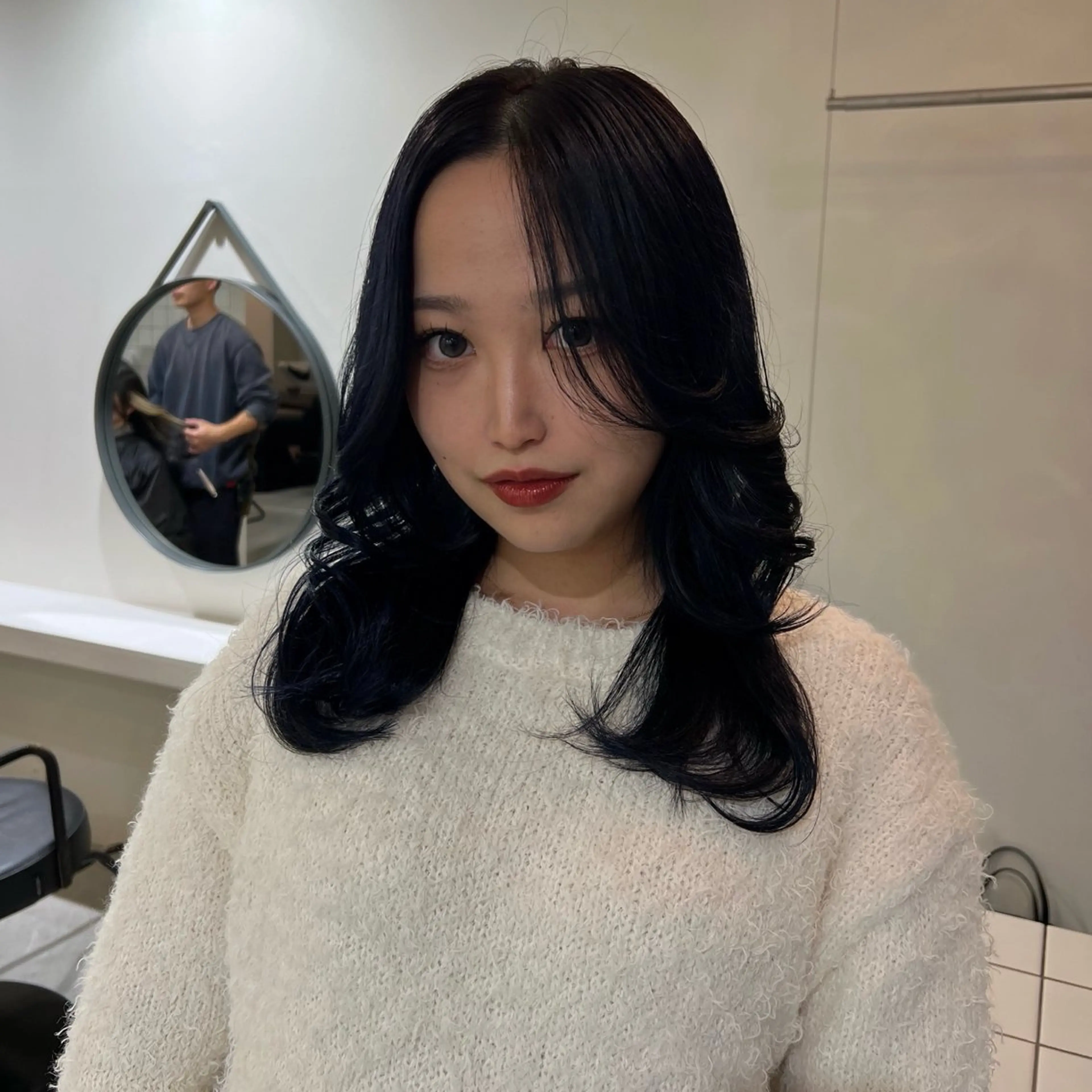 セミロング カラー 透明感カラー ヘアカラー カラーモデル募集 /鮫島 丈のヘアスタイル