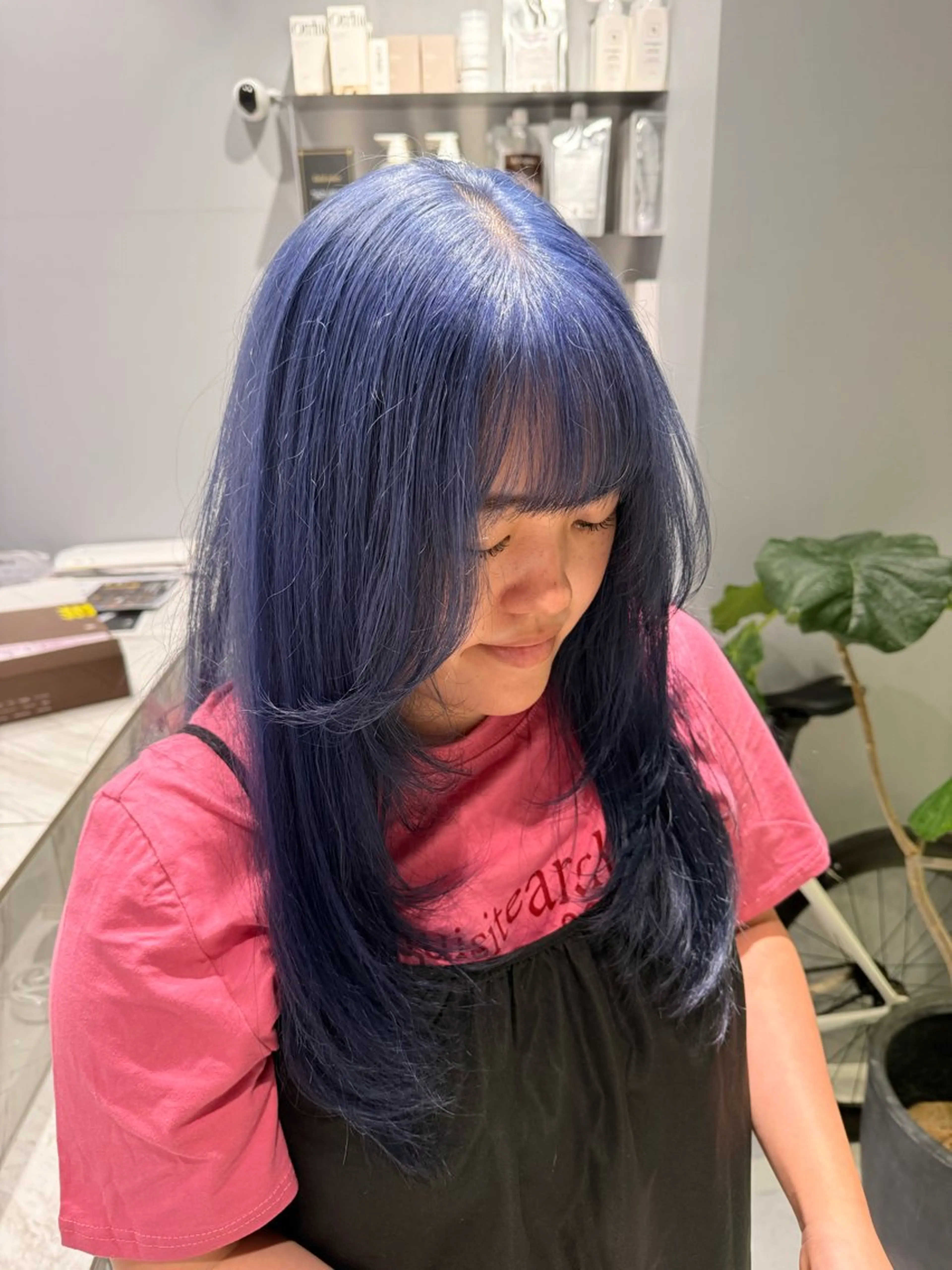 ロング カラー カット ヘアカラー トリートメント 新宿ケアブリーチ 稲垣颯太のヘアスタイル