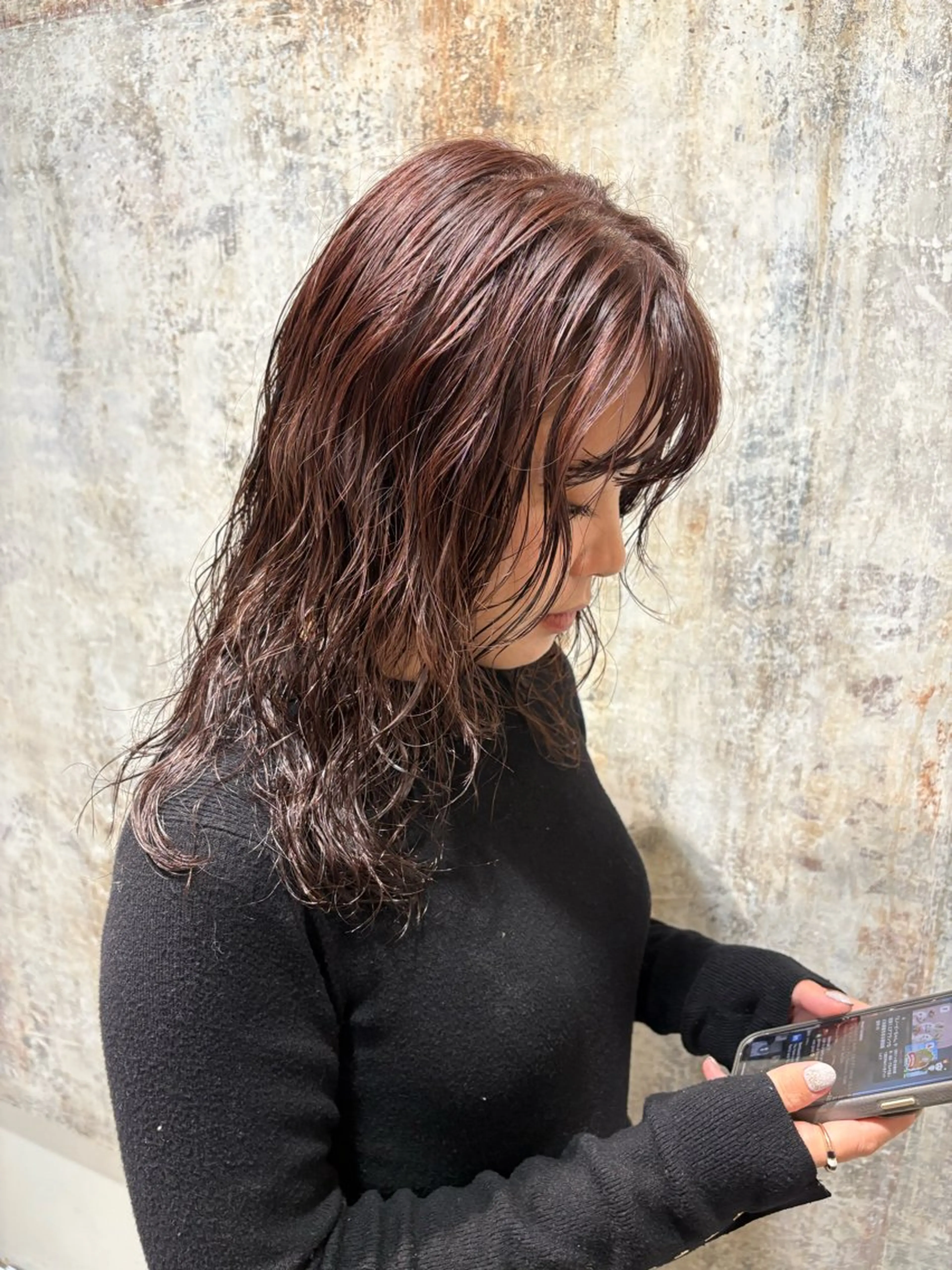 セミロング セミロングパーマ ボブ ウルフカット カット パーマ トリートメント 【お洒落パーマ】 Elme　肥塚康汰郎のヘアスタイル