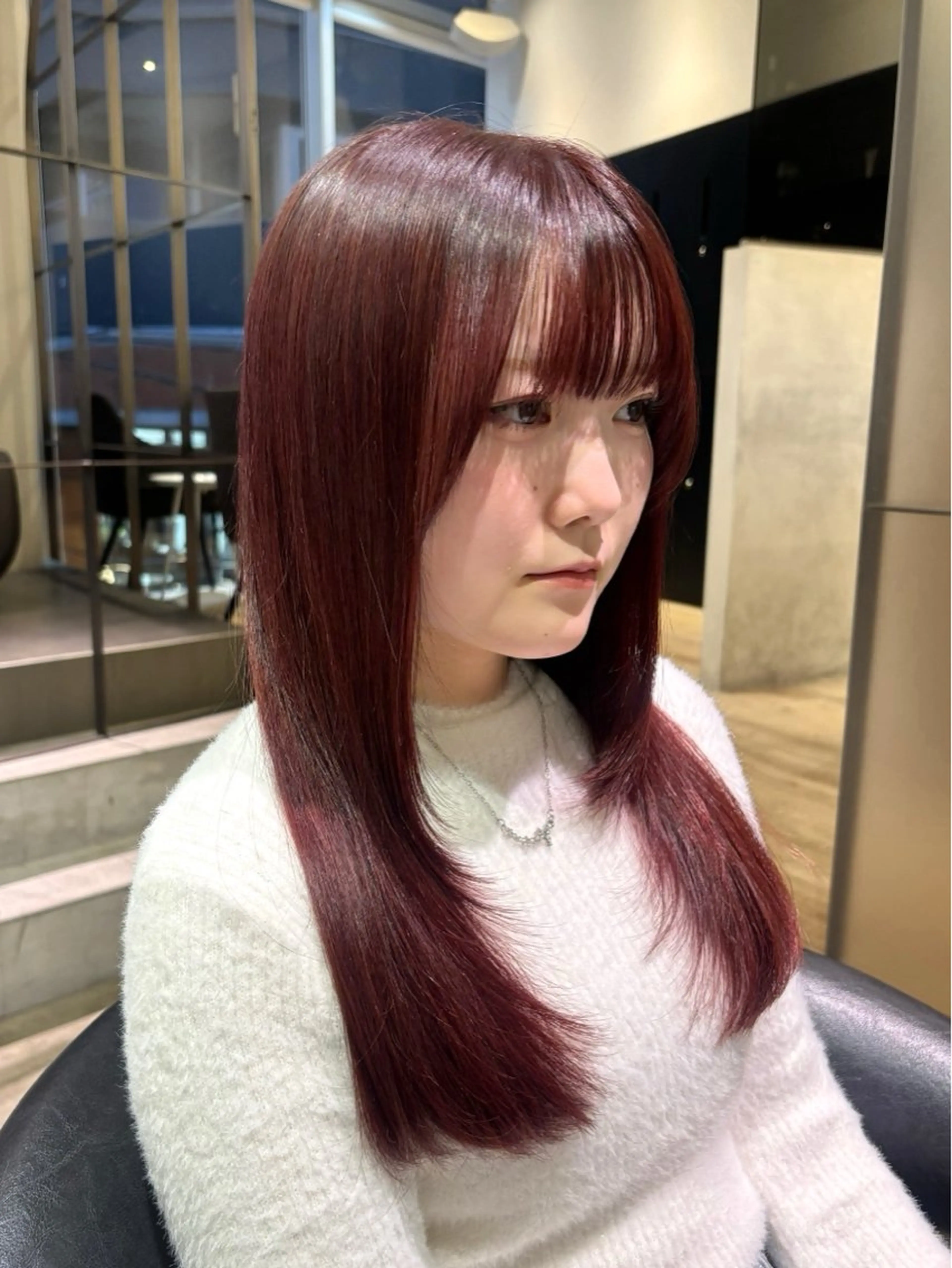 ロング レイヤーカット カット ヘアカラー 西田 美侑/カットモデルのヘアスタイル