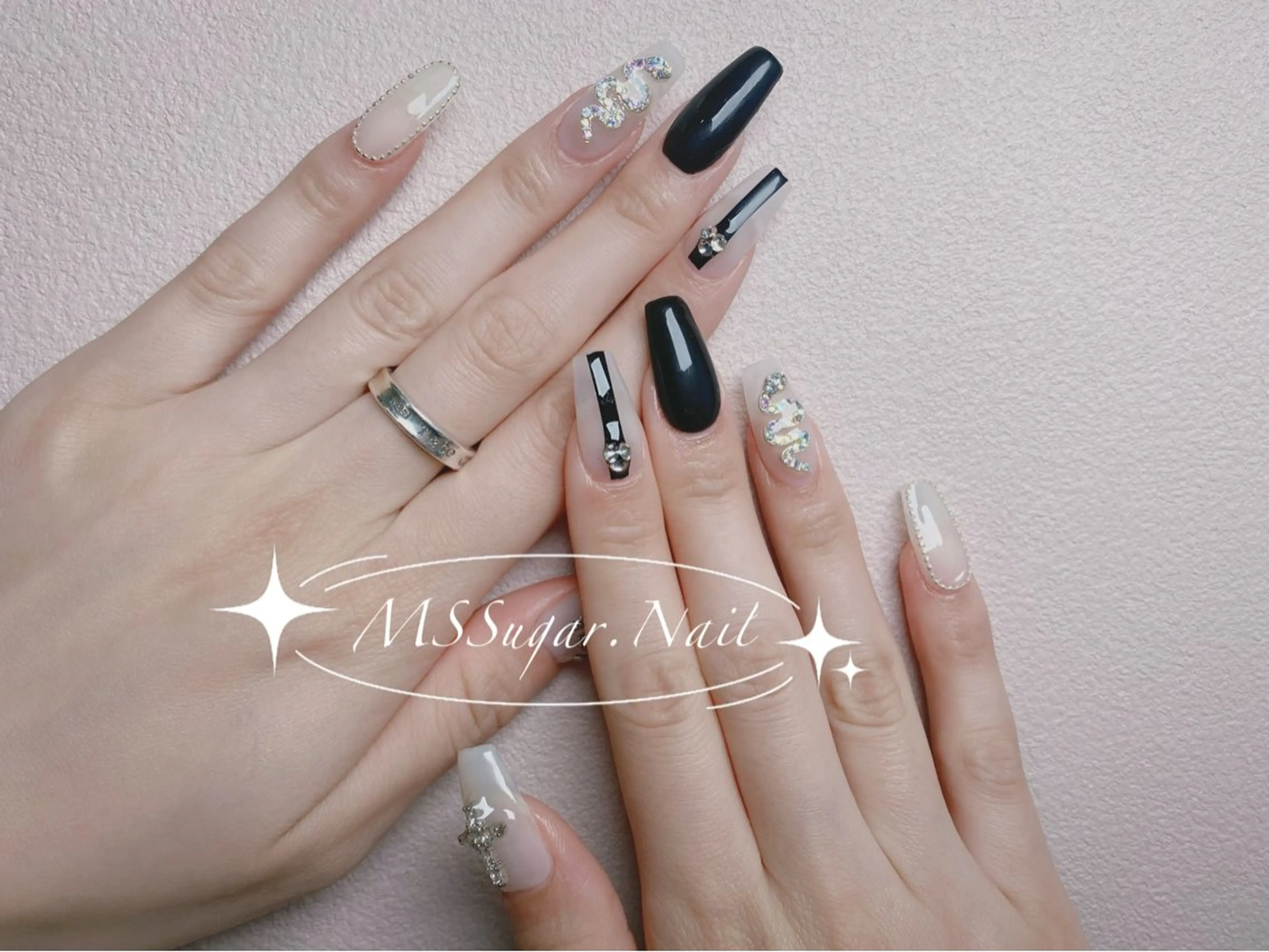 ネイル ロングネイル マグネットネイル スカルプネイル ネイルチップ ワンホンネイル ハンドネイル MSSugar Nailのネイルデザイン