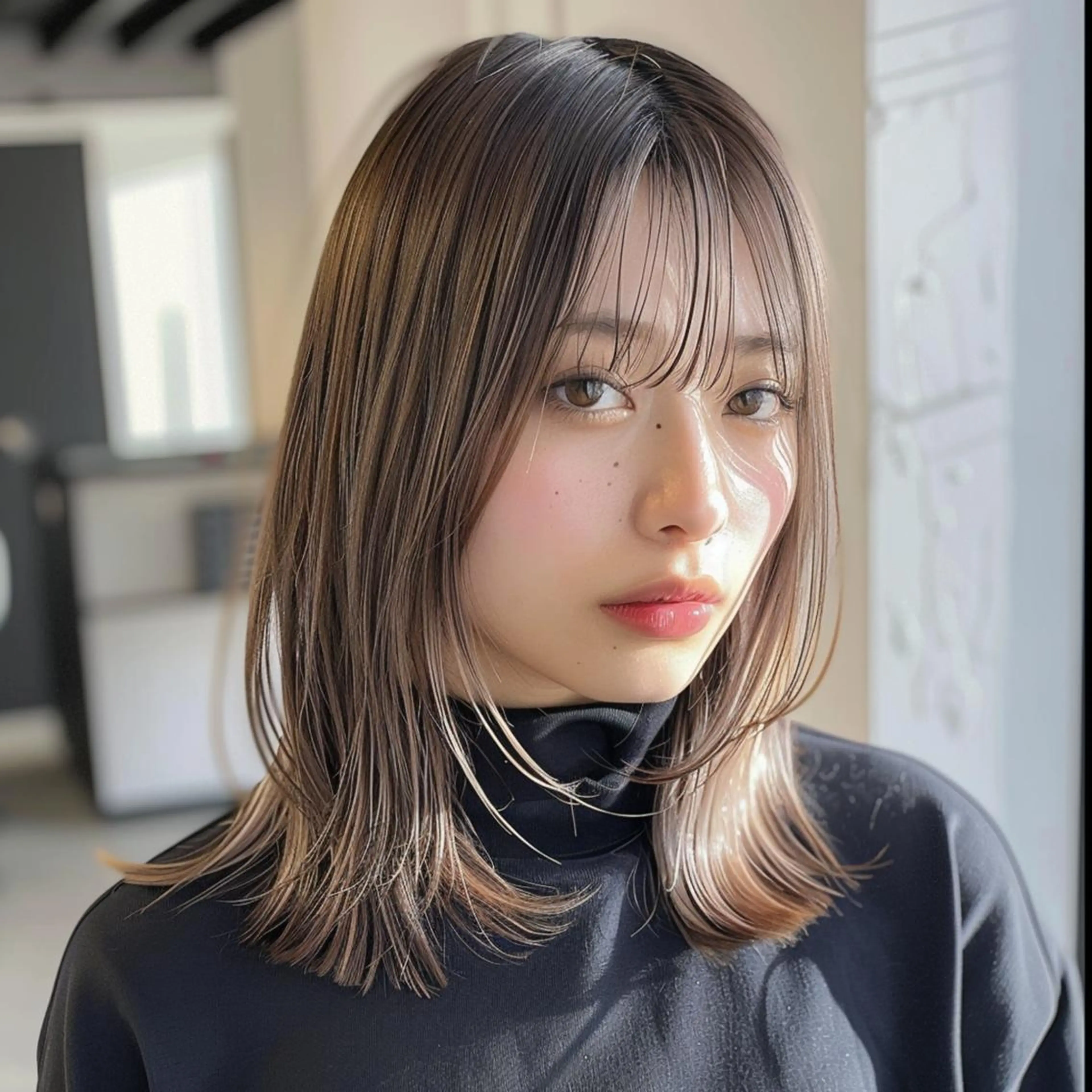 セミロング カット レヴ　草加駅3分🌻 ✂️早朝深夜営業🌱のヘアスタイル