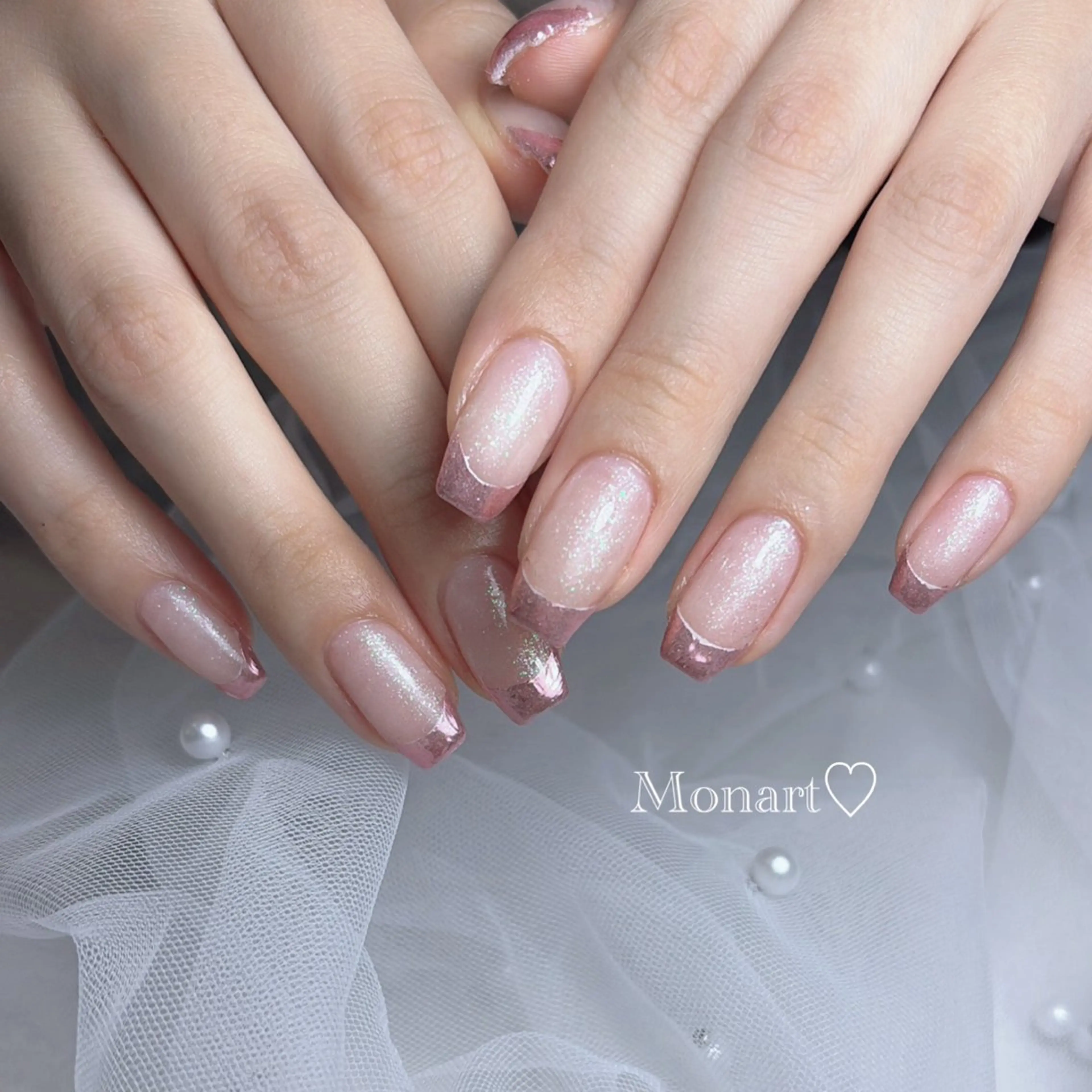 ネイル フレンチネイル ミラーネイル ハンドネイル Monart♡ Misaoのネイルデザイン