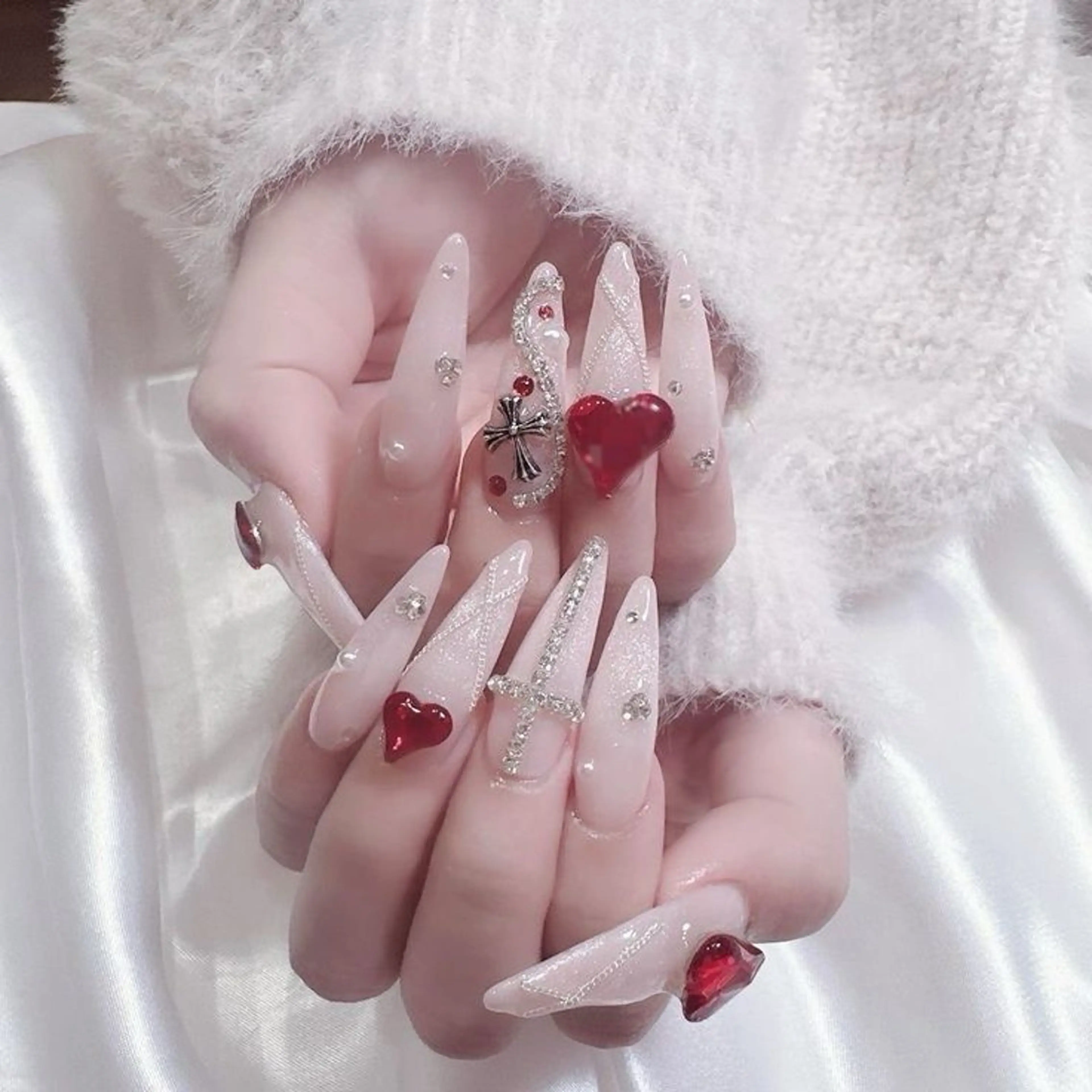 ネイル 長さ出し フレンチネイル グラデーション 卒業式 マグネットネイル ハンドネイル MIHANA NAILのネイルデザイン