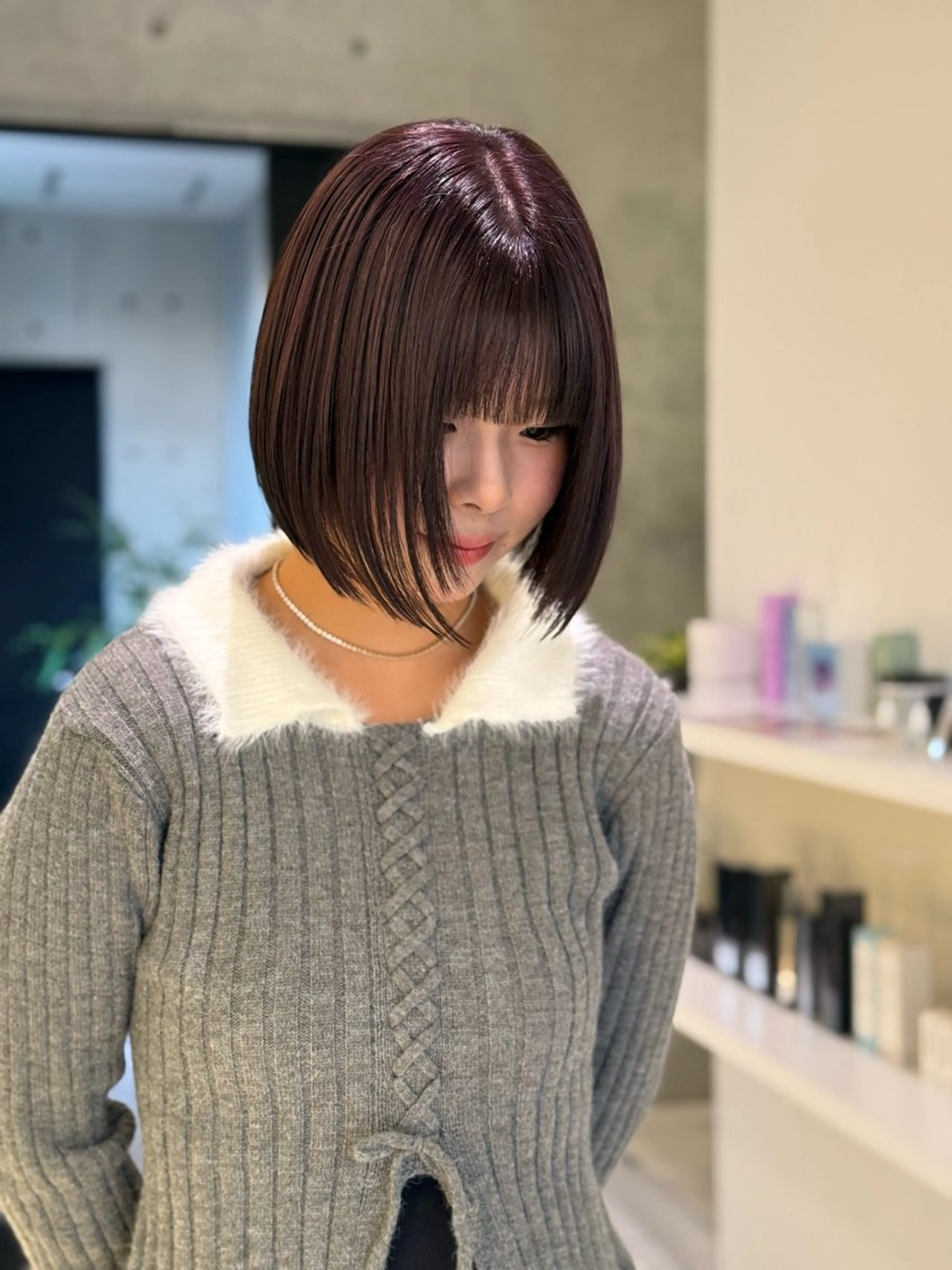 ヘアカラー sena⌇ボブ ⌇透明感カラー🦙♡のヘアスタイル