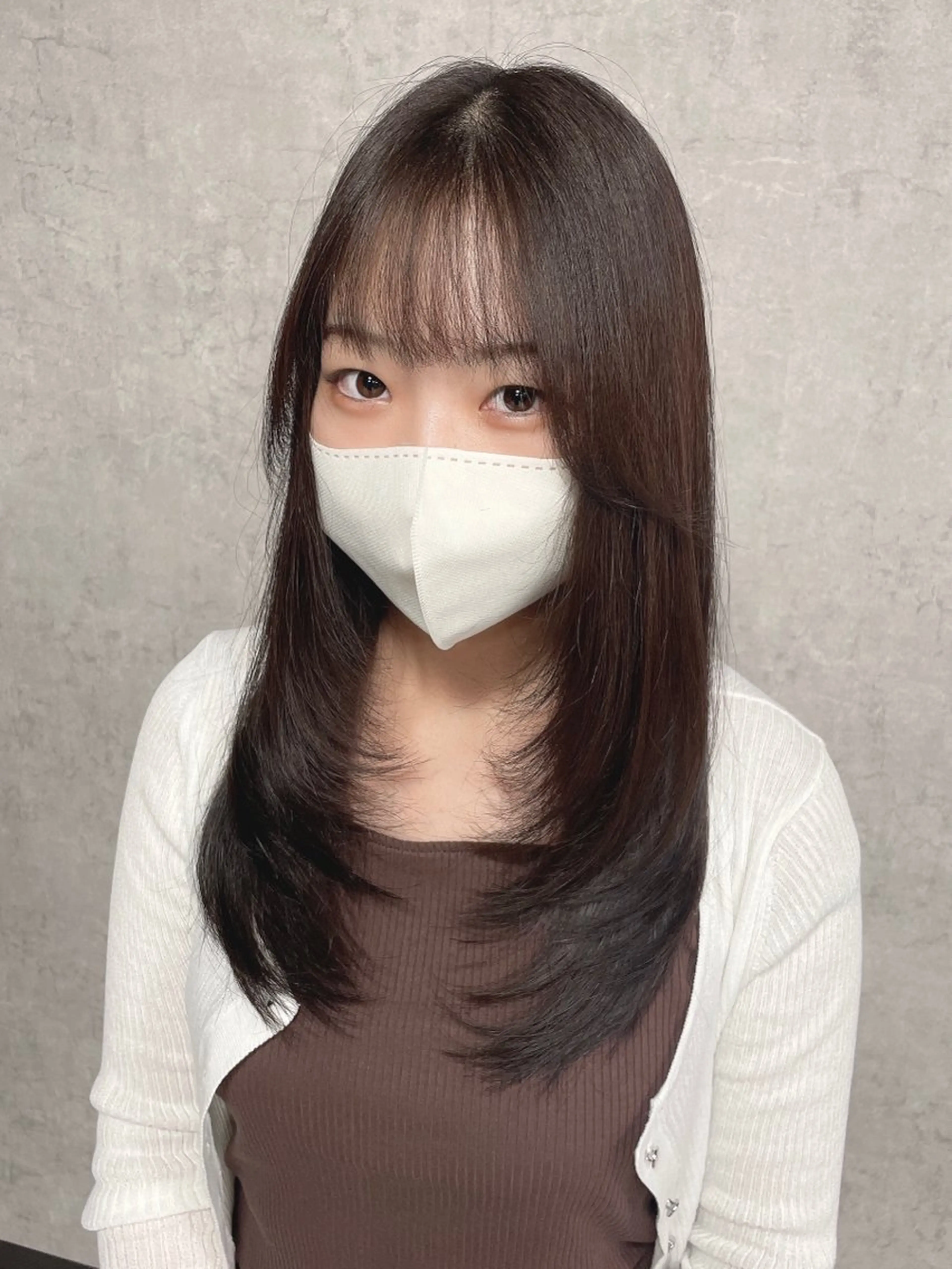 ミディアム 顔まわりレイヤー 顔周りカット 姫カット 髪質改善 韓国風ヘア カット トリートメント トレンド韓国ヘア 🇰🇷のんのヘアスタイル