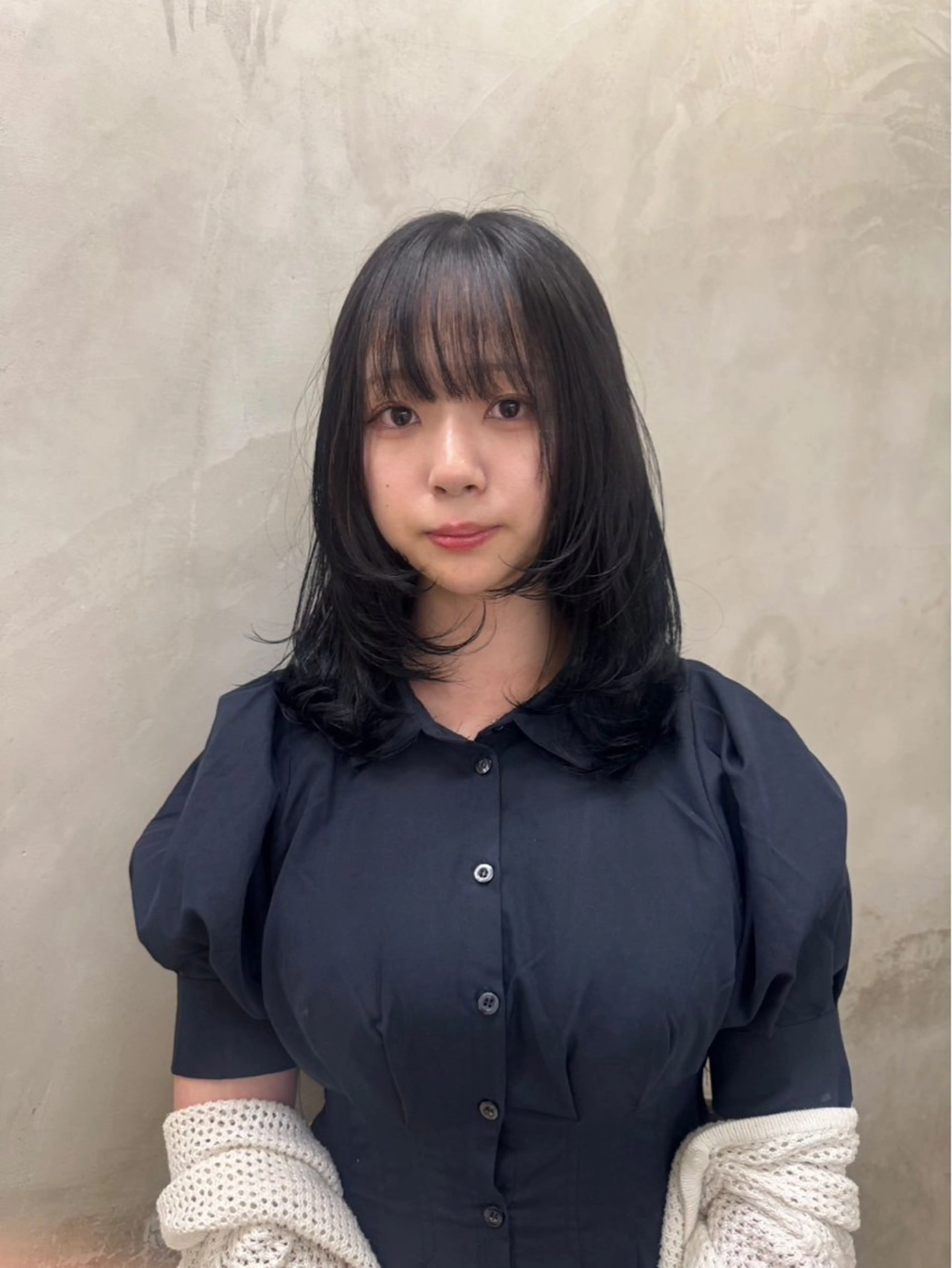 ミディアム レイヤーカット ユ カのヘアスタイル