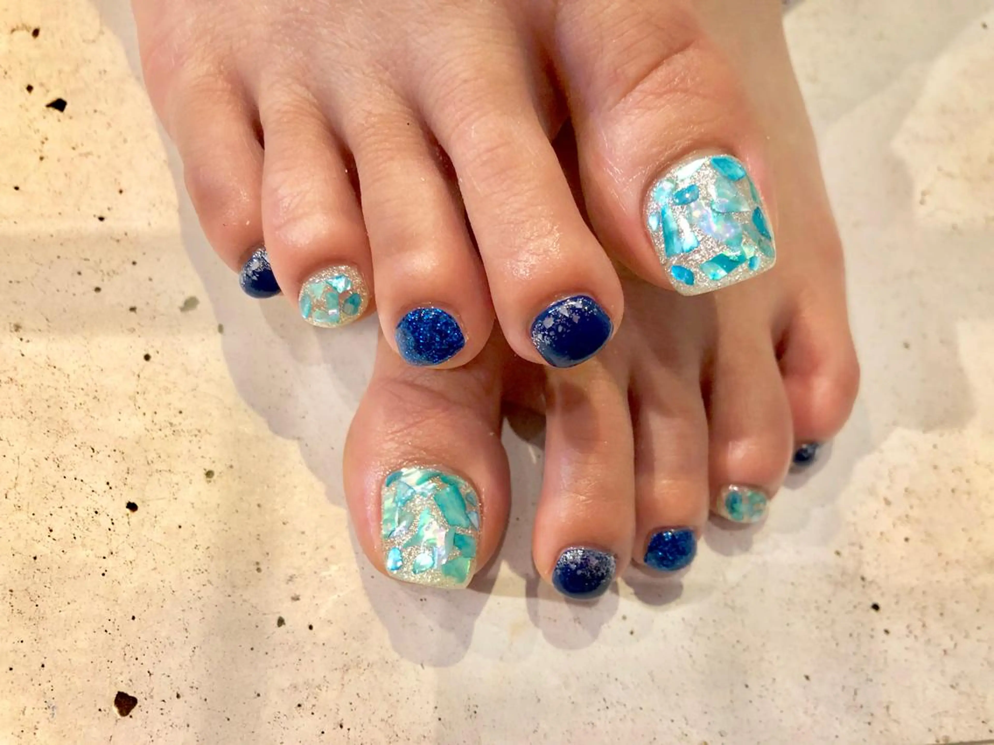 ショート ネイル フットネイル フットネイル 💎ビューティサロン 湘南　RIRAN💎のネイルデザイン