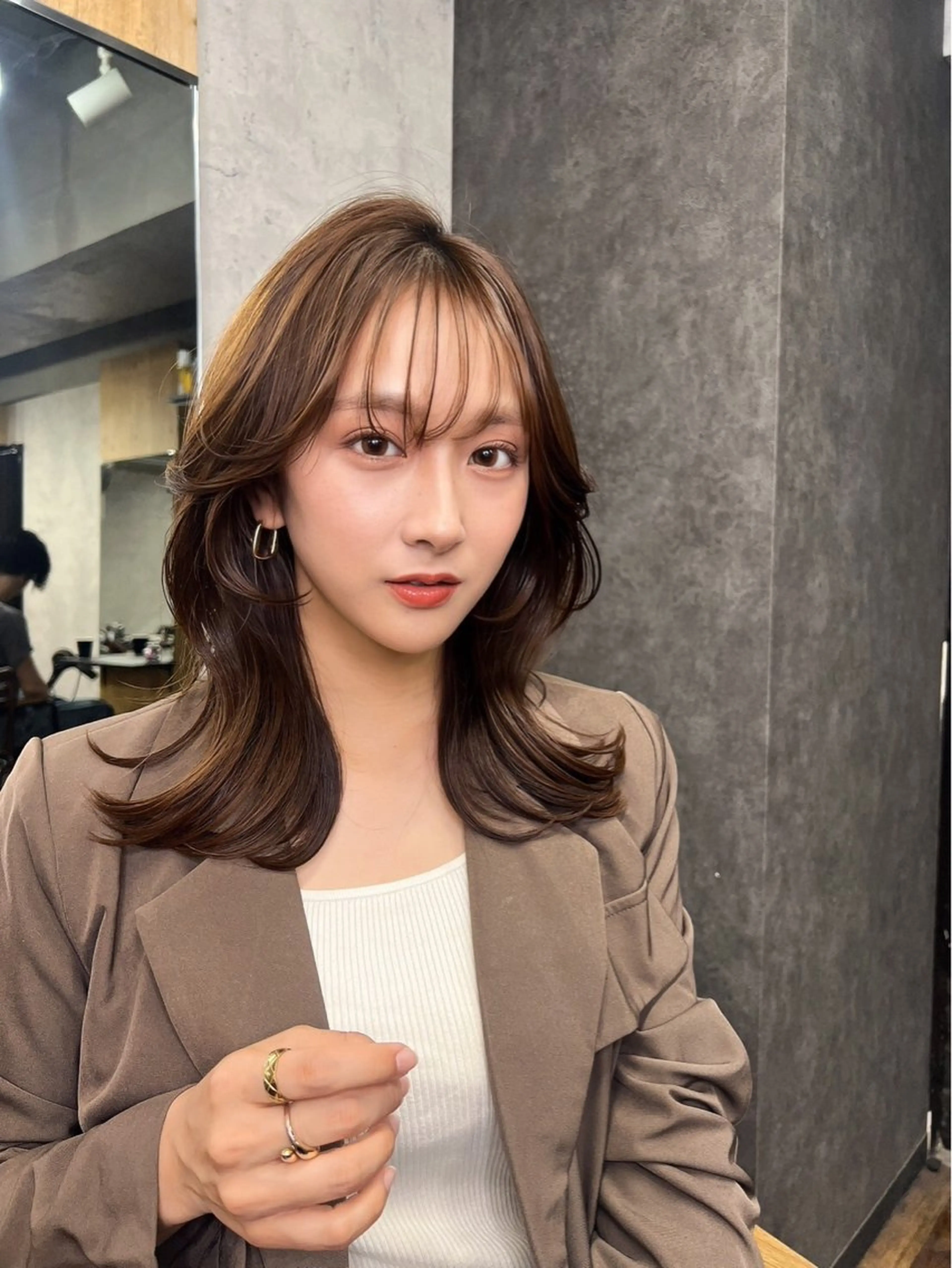 ミディアム カラー パーマ ヘアアレンジ foi. フォワ所属・🇰🇷韓国トレンド ヘア🇰🇷高田のヘアスタイル