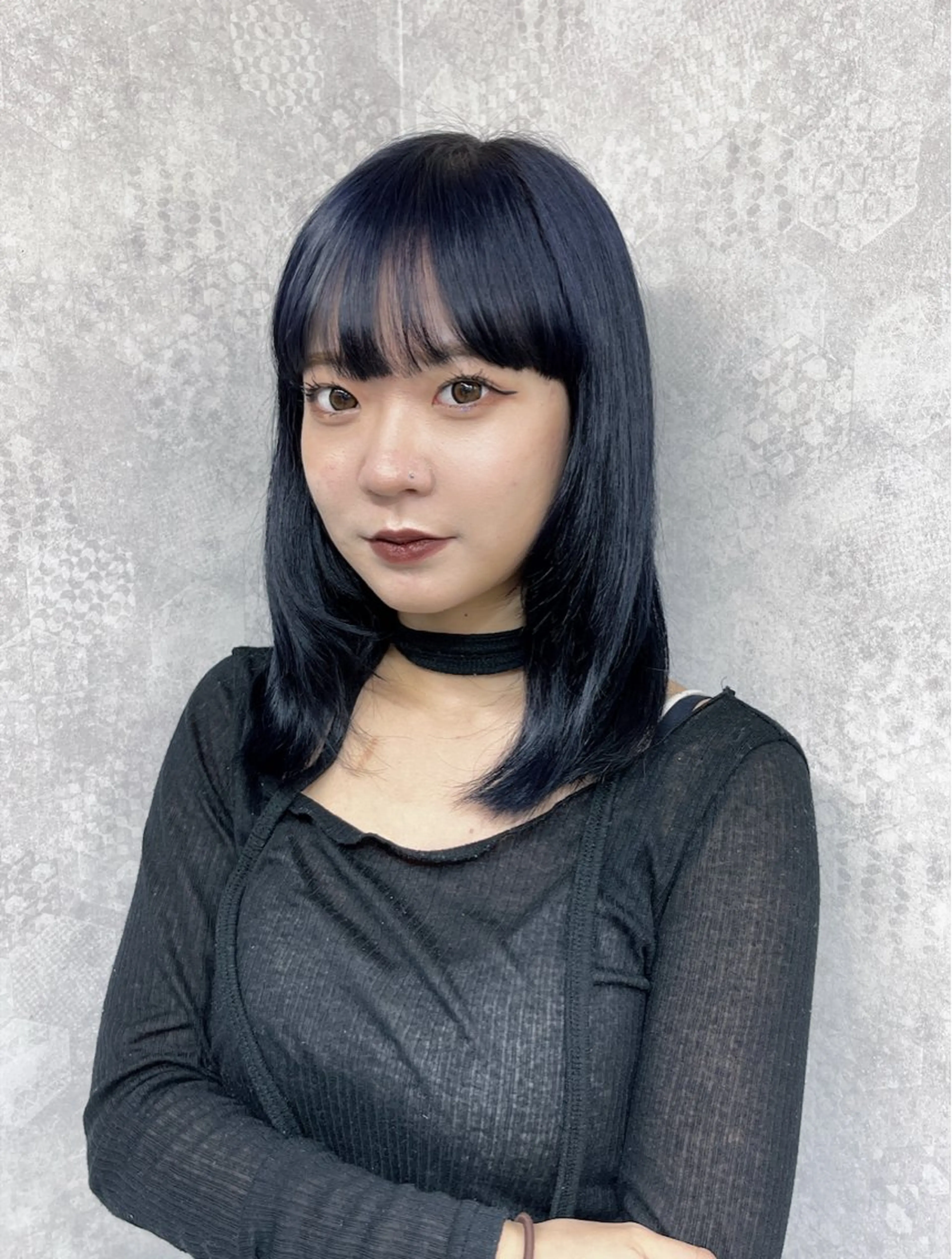 ロング カラー ヘアアレンジ ヘアカラー トリートメント ヘアセット 寒色アイドルカラー JUNOチナツのヘアスタイル