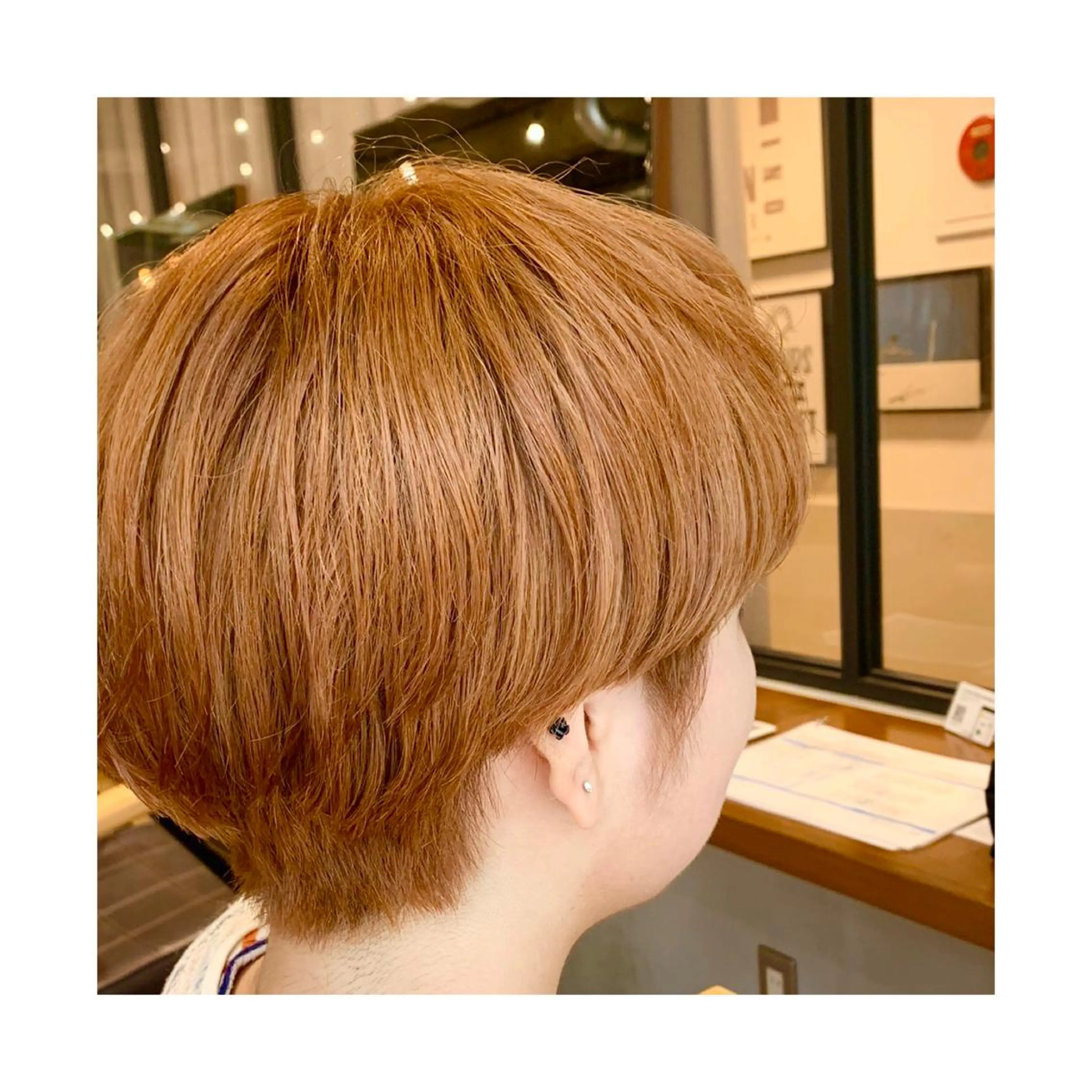 ショート カラー ベージュカラー オレンジ オレンジベージュ ヘアカラー 竹内 康浩のヘアスタイル